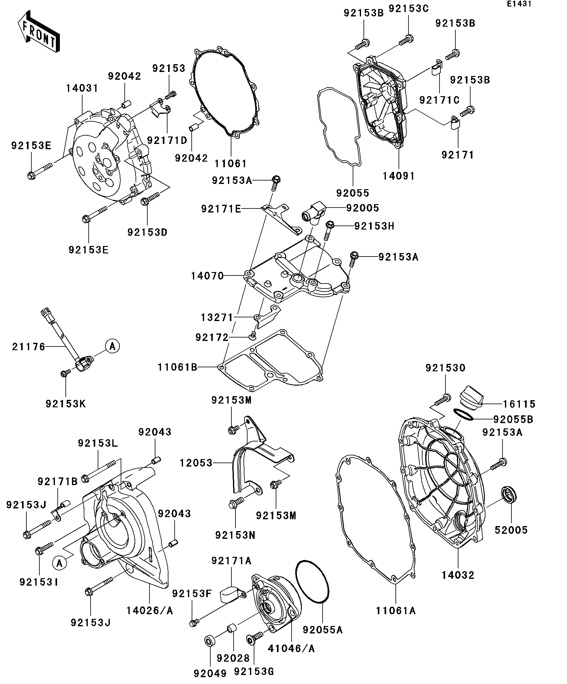 2007 Kawasaki Ninja® ZX™-14 (ZX1400A7FA) Engine Cover(s