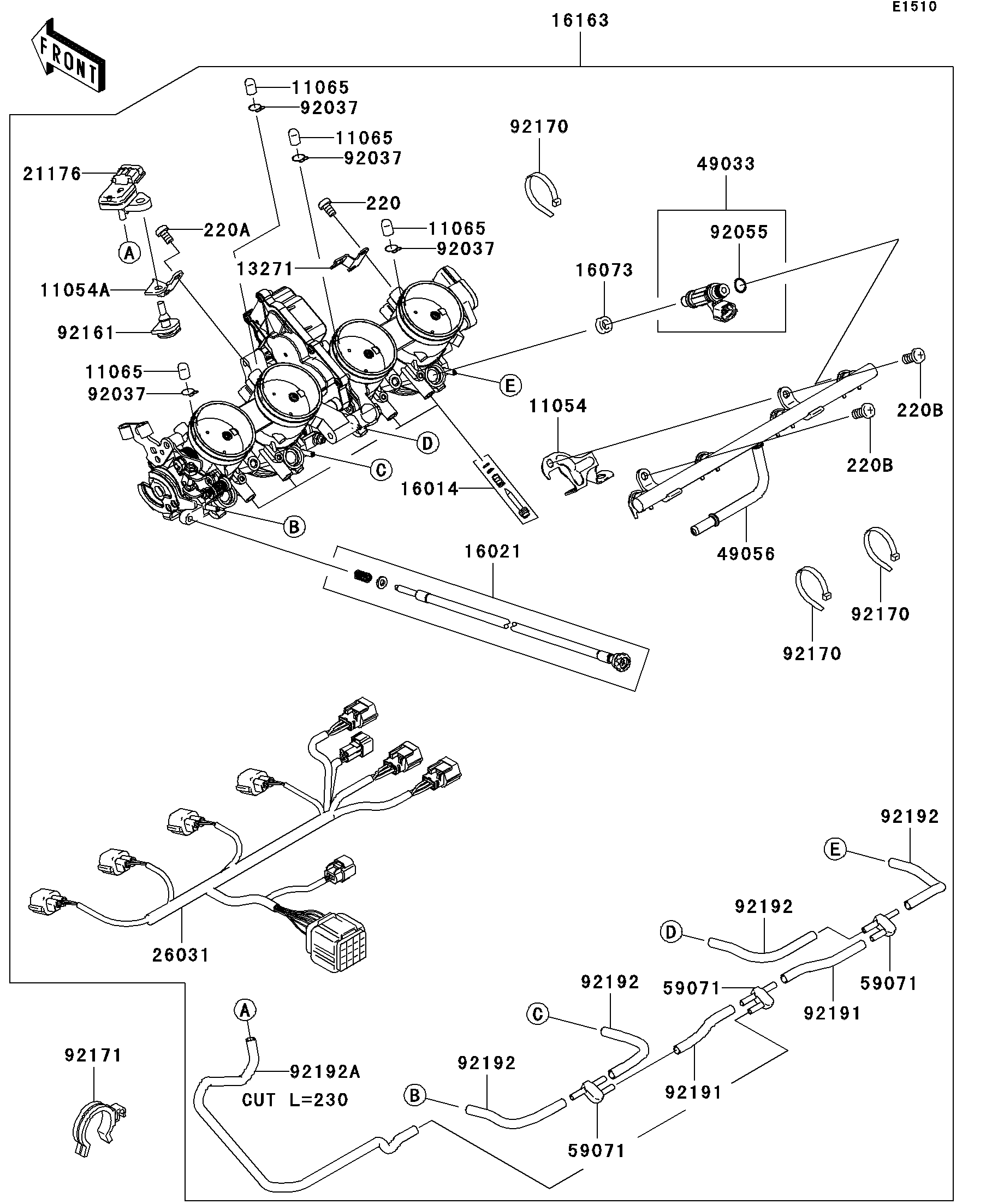 2007 Kawasaki Ninja® ZX™-14 (ZX1400A7F) Throttle Motorcycles Parts