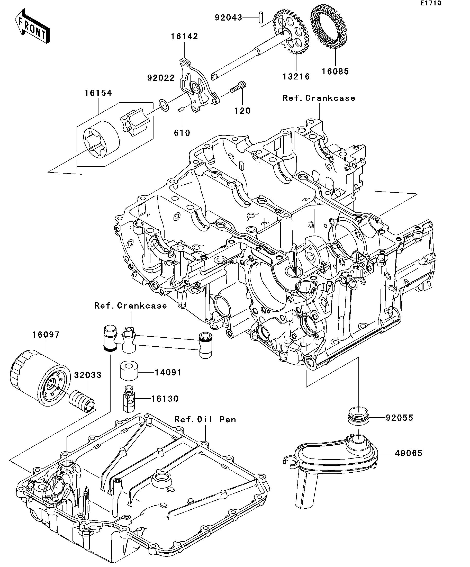 2006 Kawasaki Ninja® ZX™-14 (ZX1400A6F) Oil Pump/Oil Filter