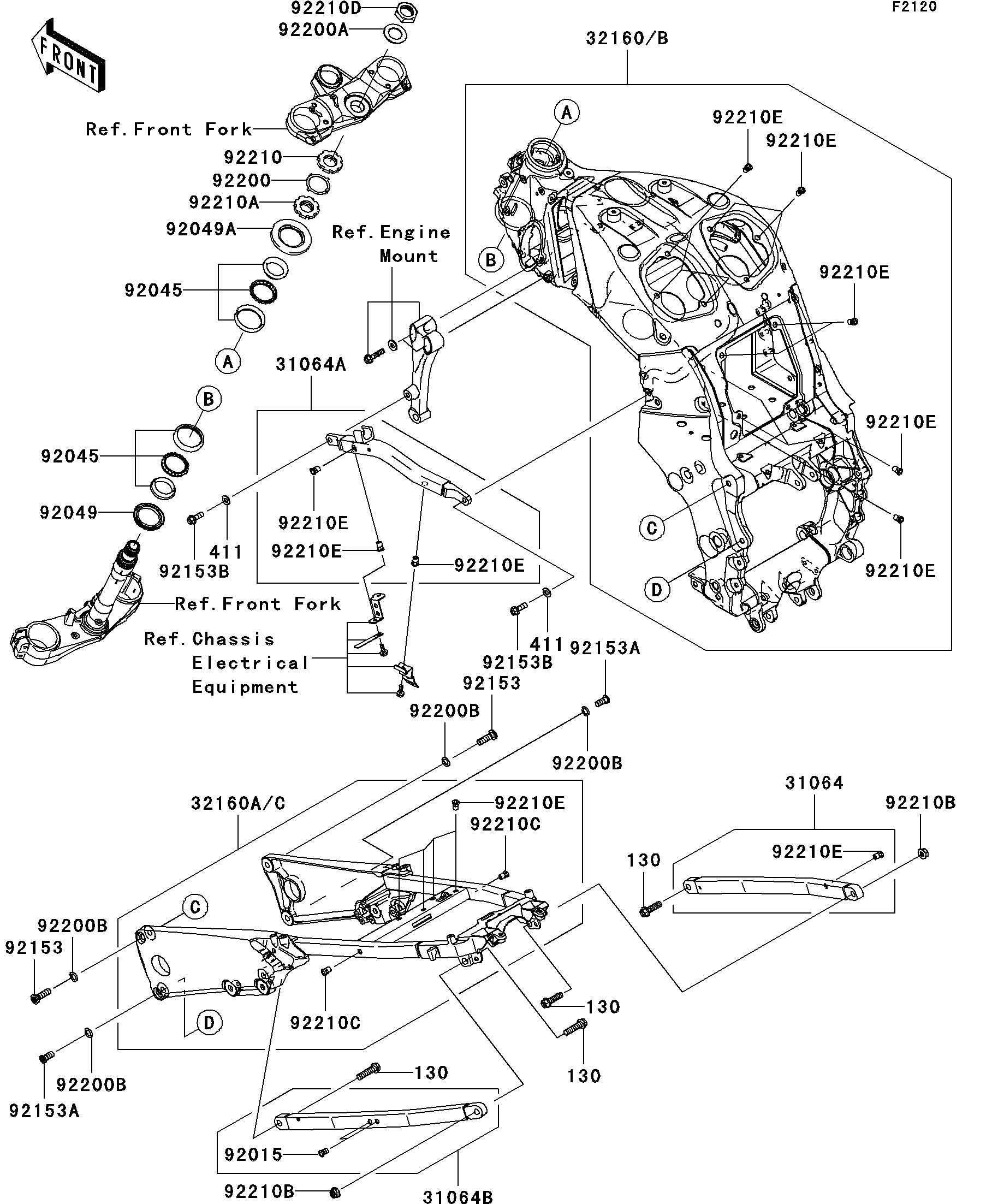 2007 Kawasaki Ninja® ZX™-14 (ZX1400A7FA) Frame Motorcycles