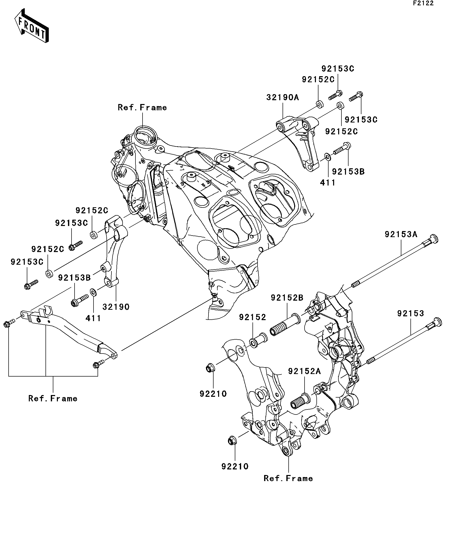2007 Kawasaki Ninja® ZX™-14 (ZX1400A7FA) Engine Mount Motorcycles