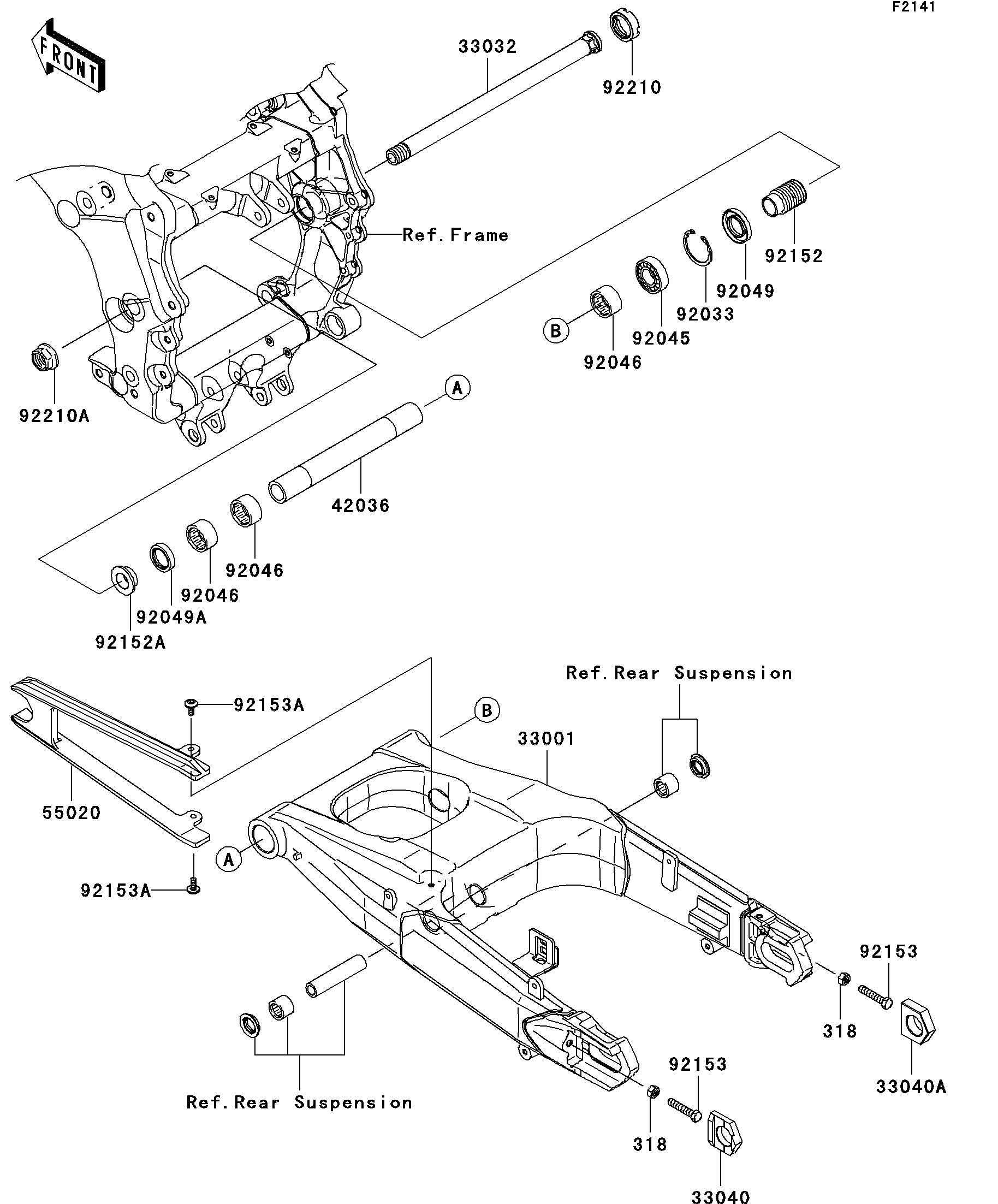 2007 Kawasaki Ninja® ZX™-14 (ZX1400A7FA) Swingarm Motorcycles
