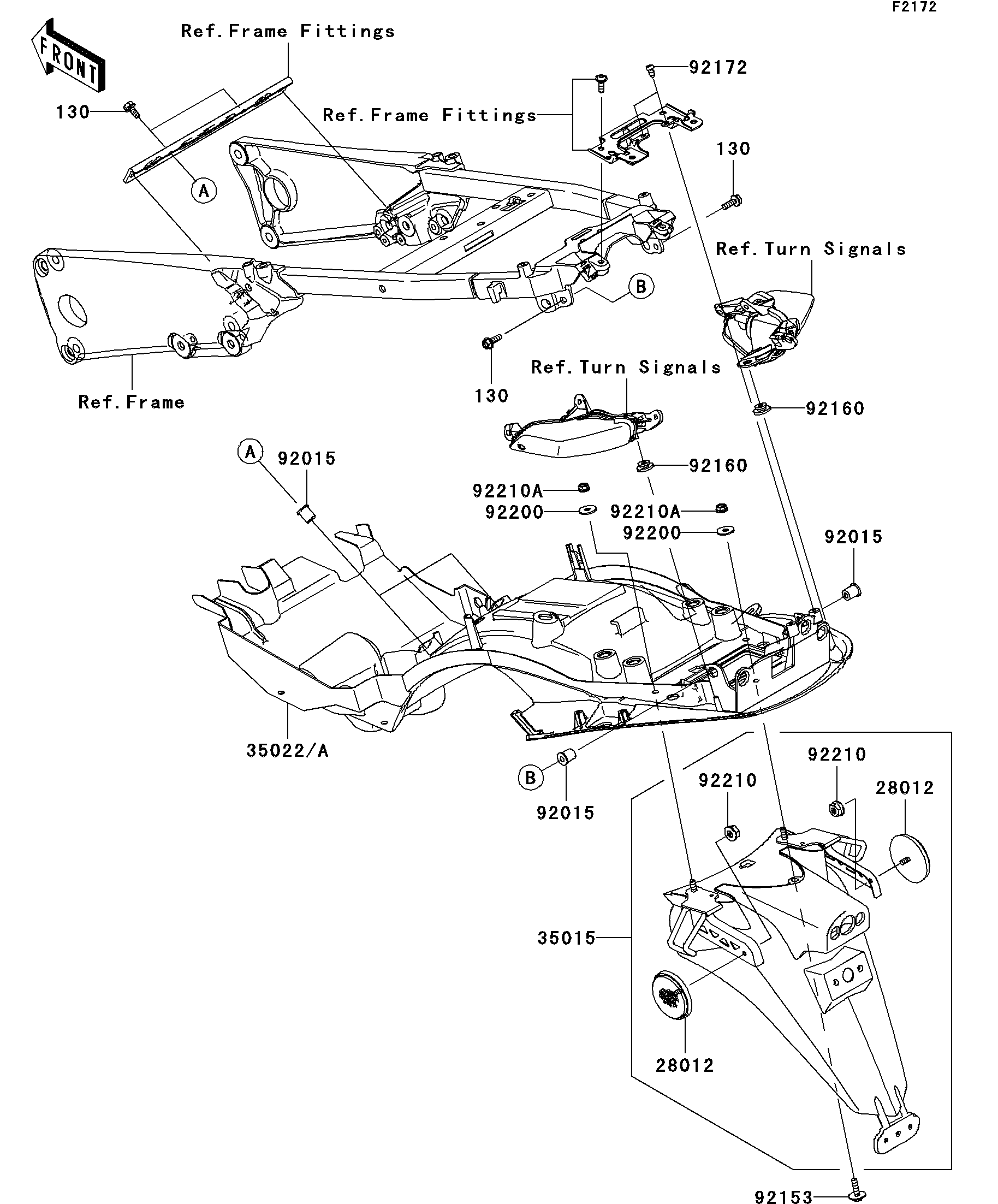 2007 Kawasaki Ninja® ZX™-14 (ZX1400A7F) Rear Fender(s) Motorcycles