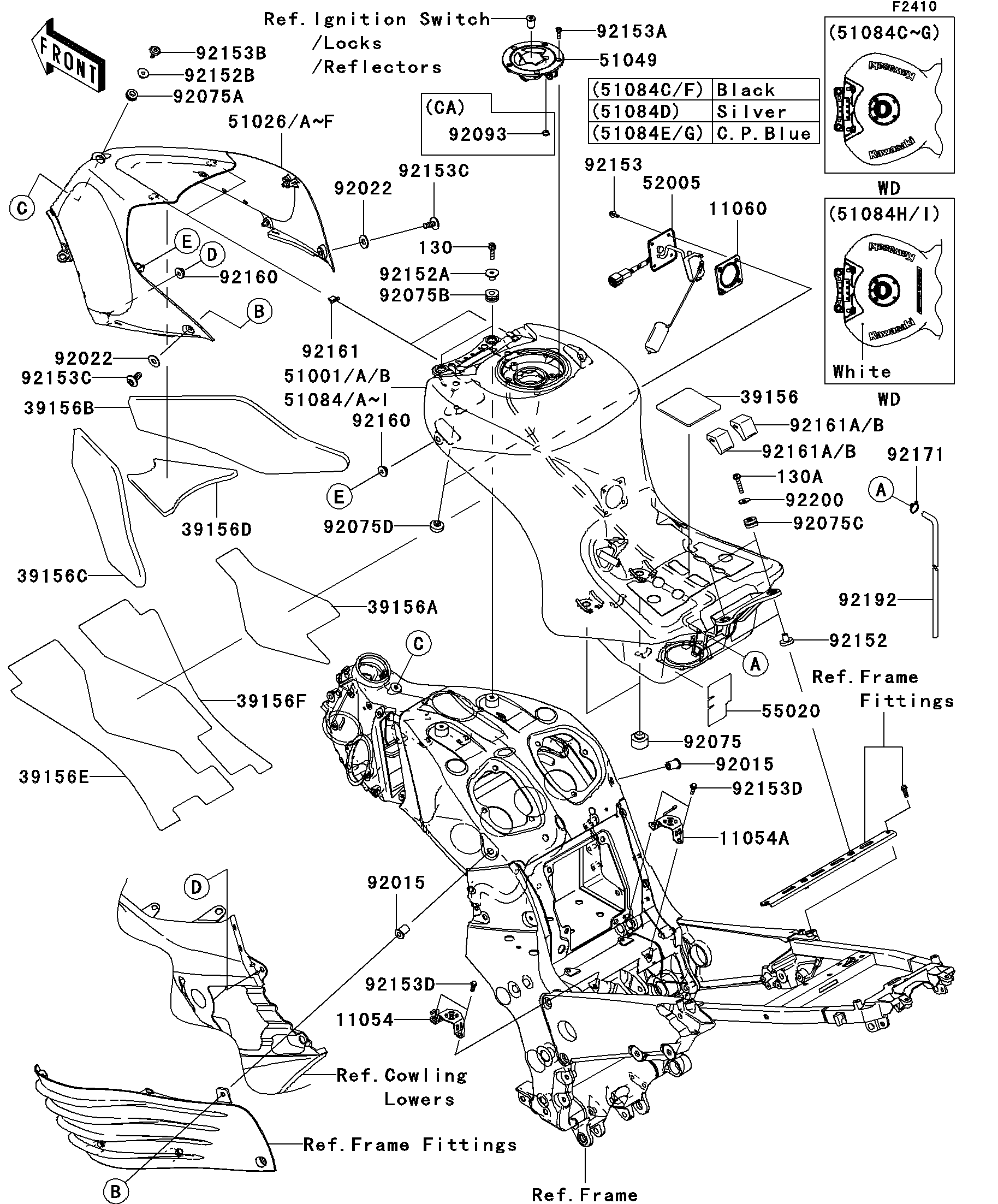 2007 Kawasaki Ninja® ZX™-14 (ZX1400A7FA) Fuel Tank Motorcycles