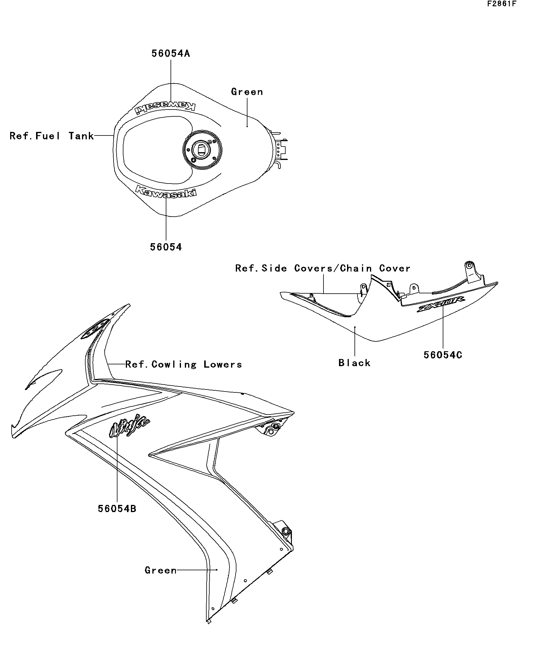 2009 Kawasaki Motorcycles Parts-Finder Diagrams | Brushy