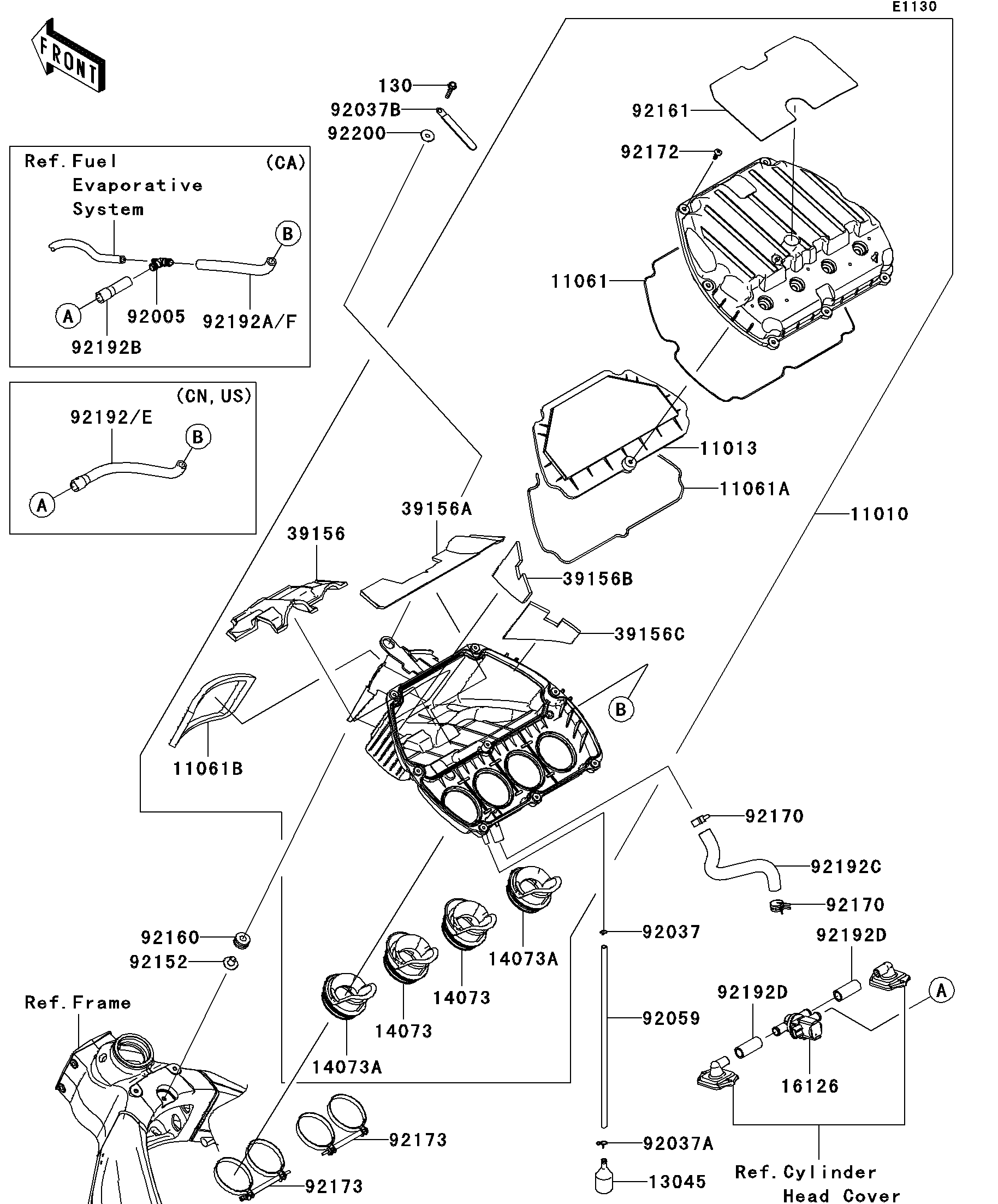2010 Kawasaki Ninja® ZX™-6R (ZX600RAFA) Air Cleaner Motorcycles