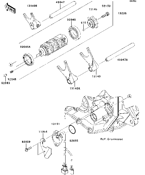 Gear Change Drum/Shift Fork(s)