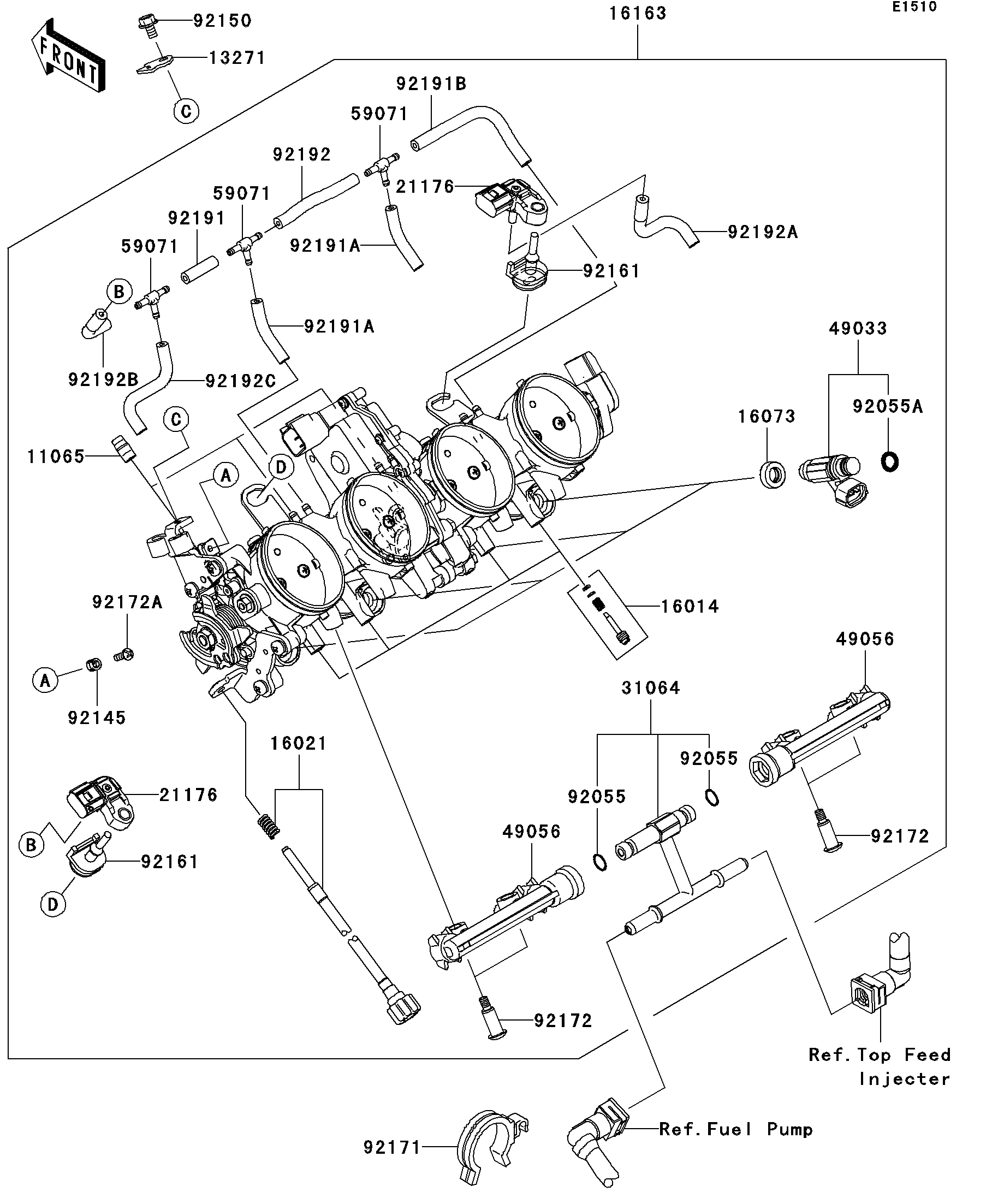2011 Kawasaki NINJA® ZX™-6R (ZX600RBF) Throttle Motorcycles Parts