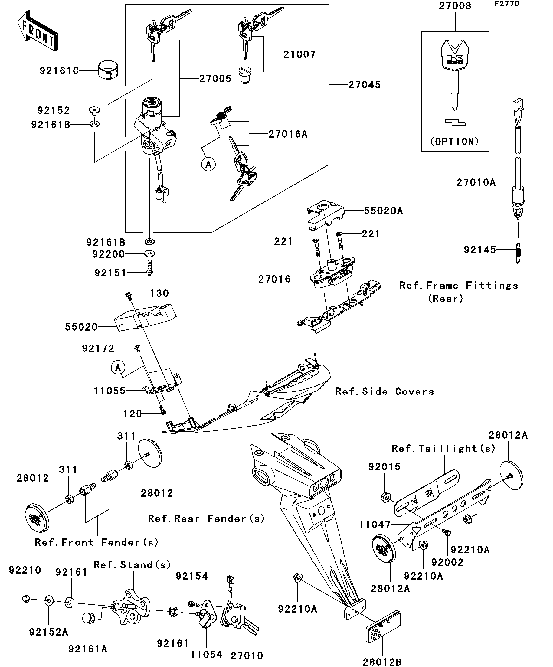 ひ ページ Kawasaki Motorcycle 1973 OEM Parts Diagram for CLUTCH