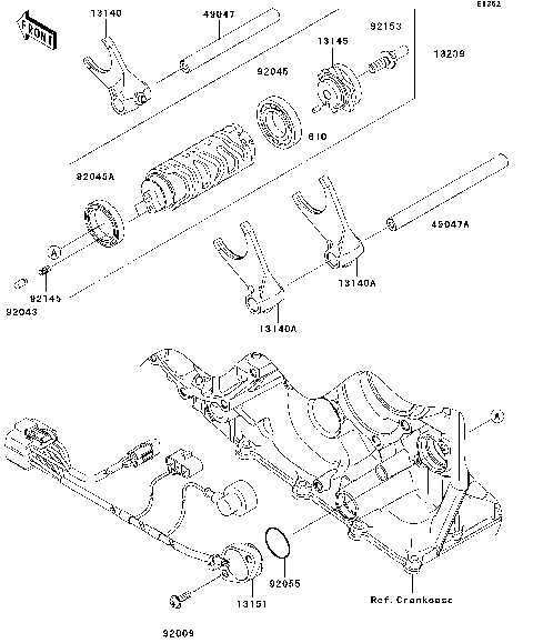 Gear Change Drum/Shift Fork(s)