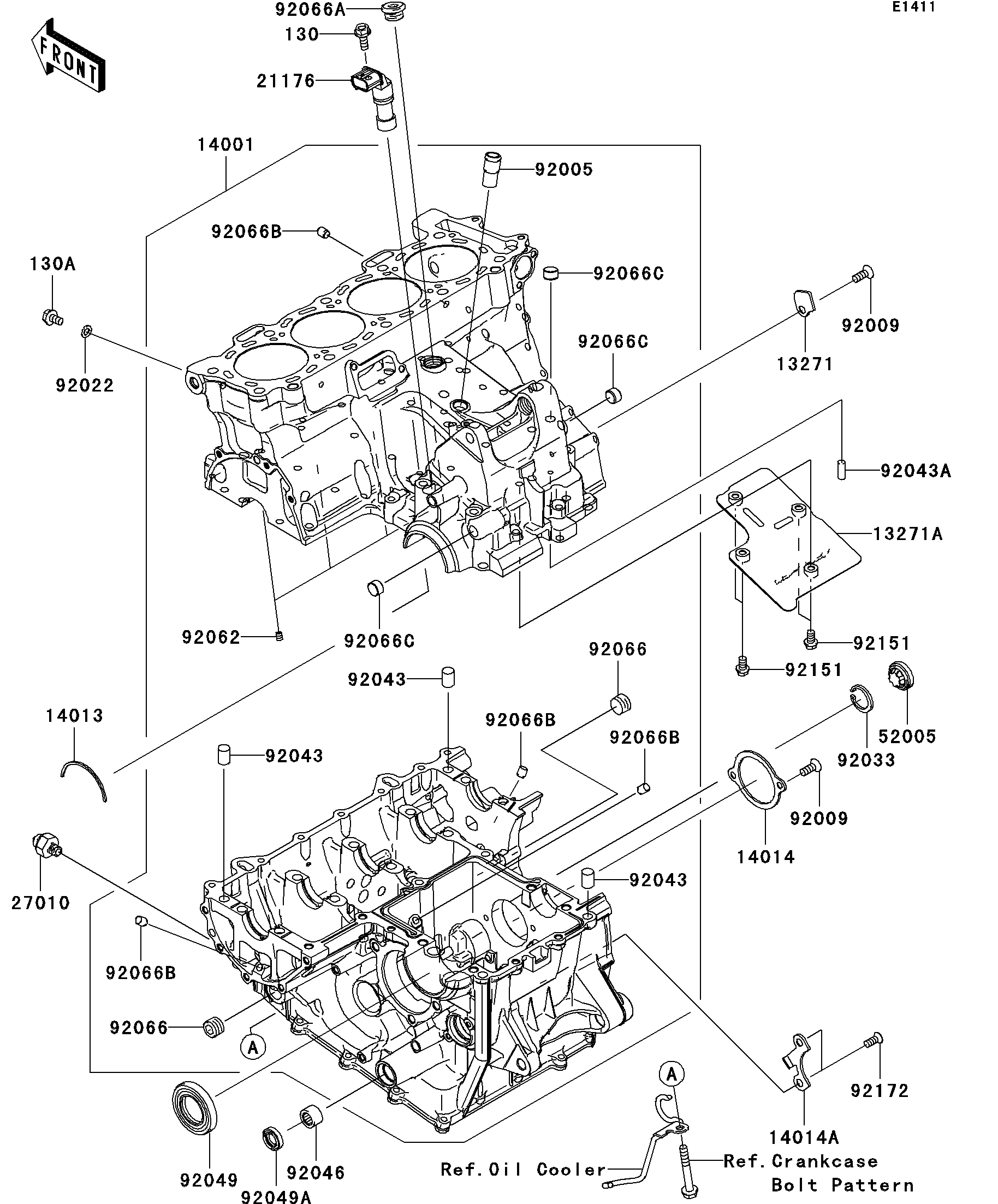 2010 Kawasaki Ninja® ZX™-10R (ZX1000FAF) Crankcase Motorcycles