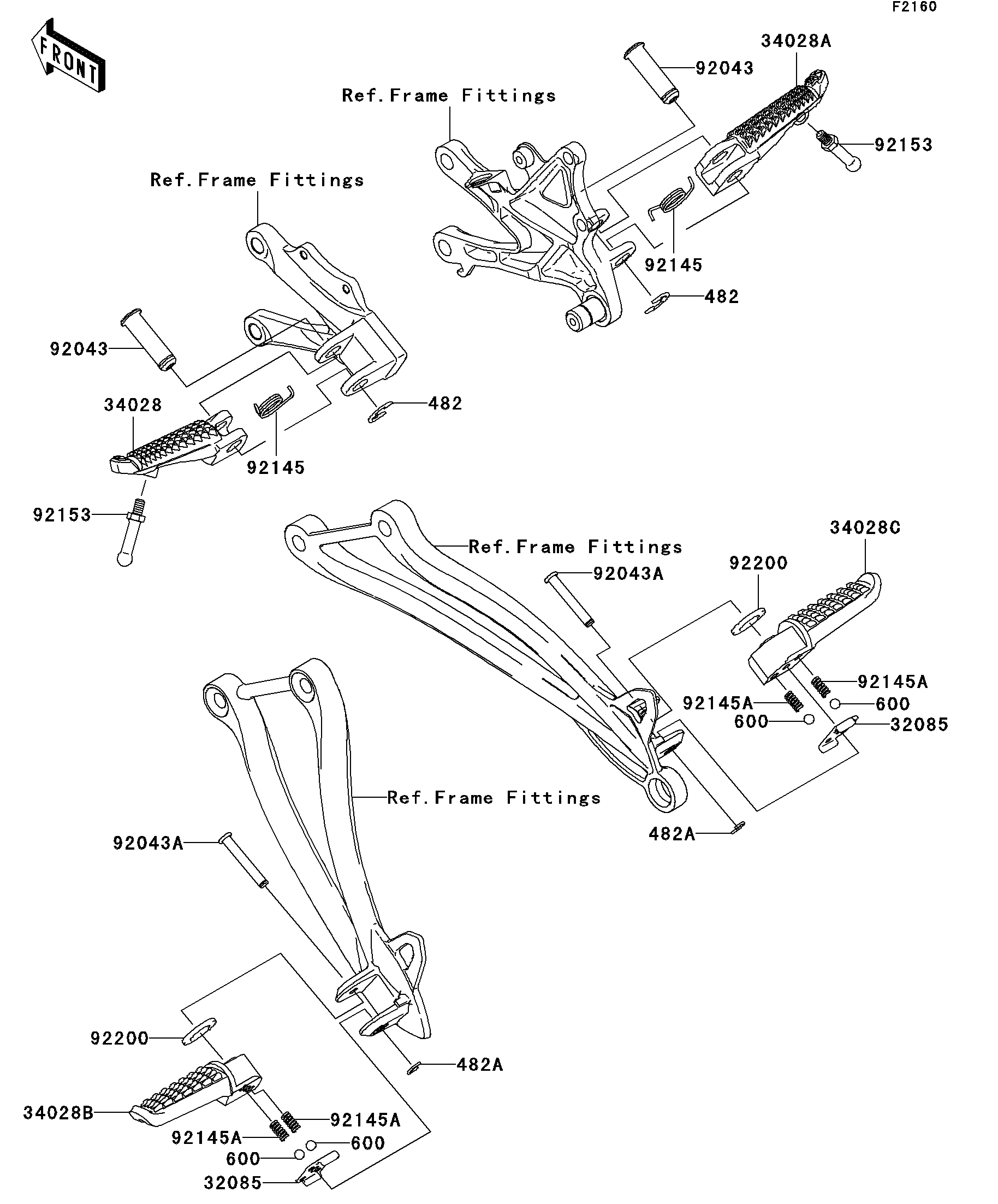 2010 Kawasaki Ninja® ZX™-10R (ZX1000FAFA) Footrests Motorcycles