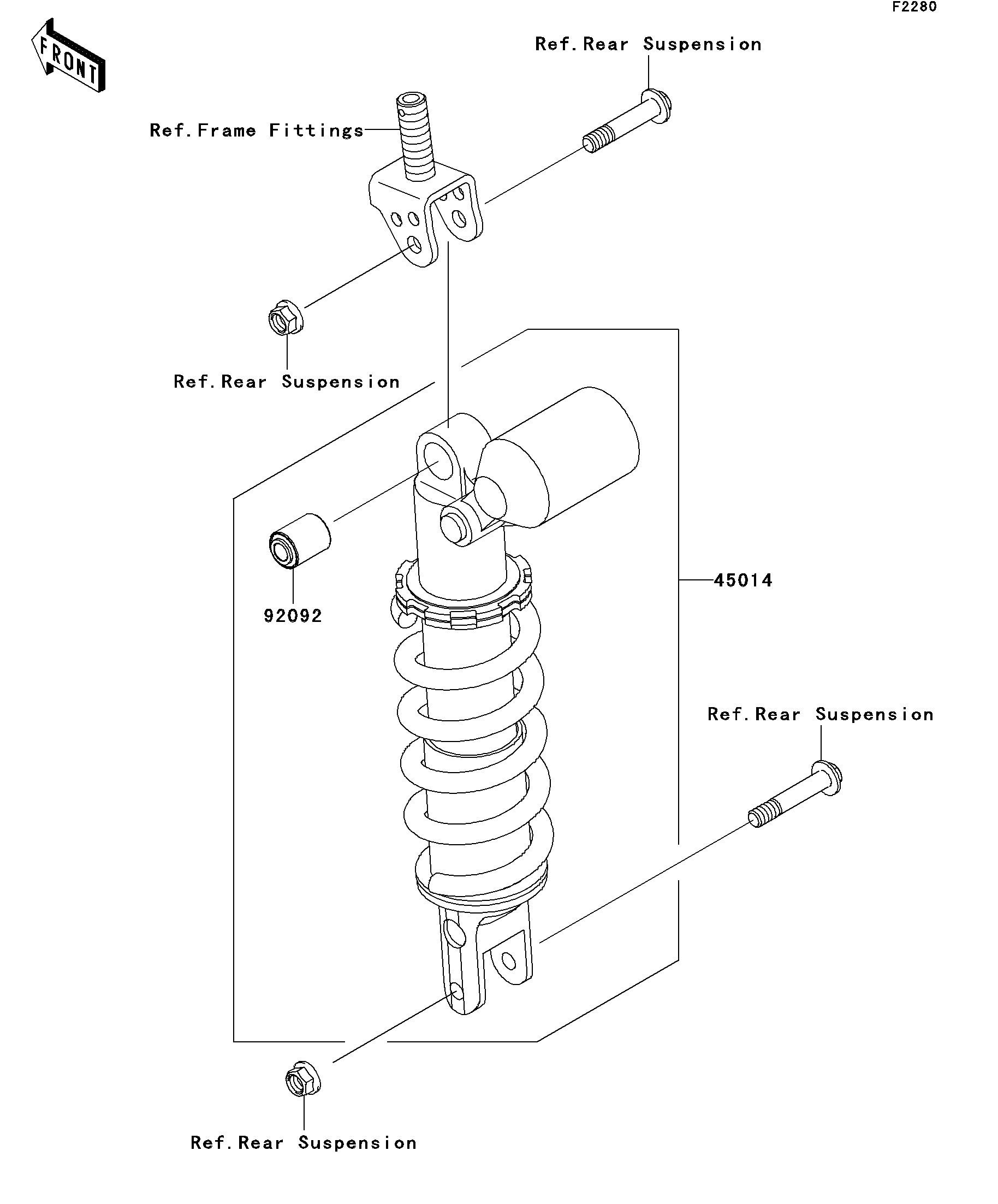 かにゃん　1223 Kawasaki Motorcycle 1997 OEM Parts Diagram for Fuel Evaporative