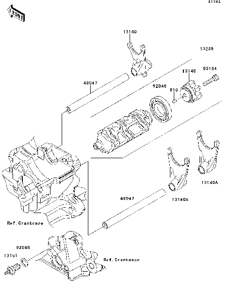 Gear Change Drum/Shift Fork(s)