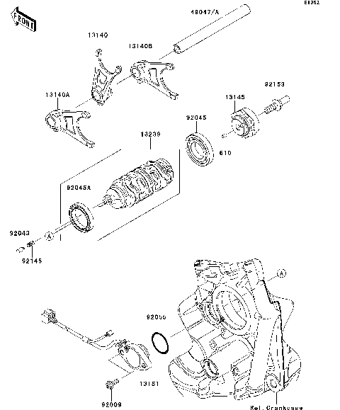 Gear Change Drum/Shift Fork(s)