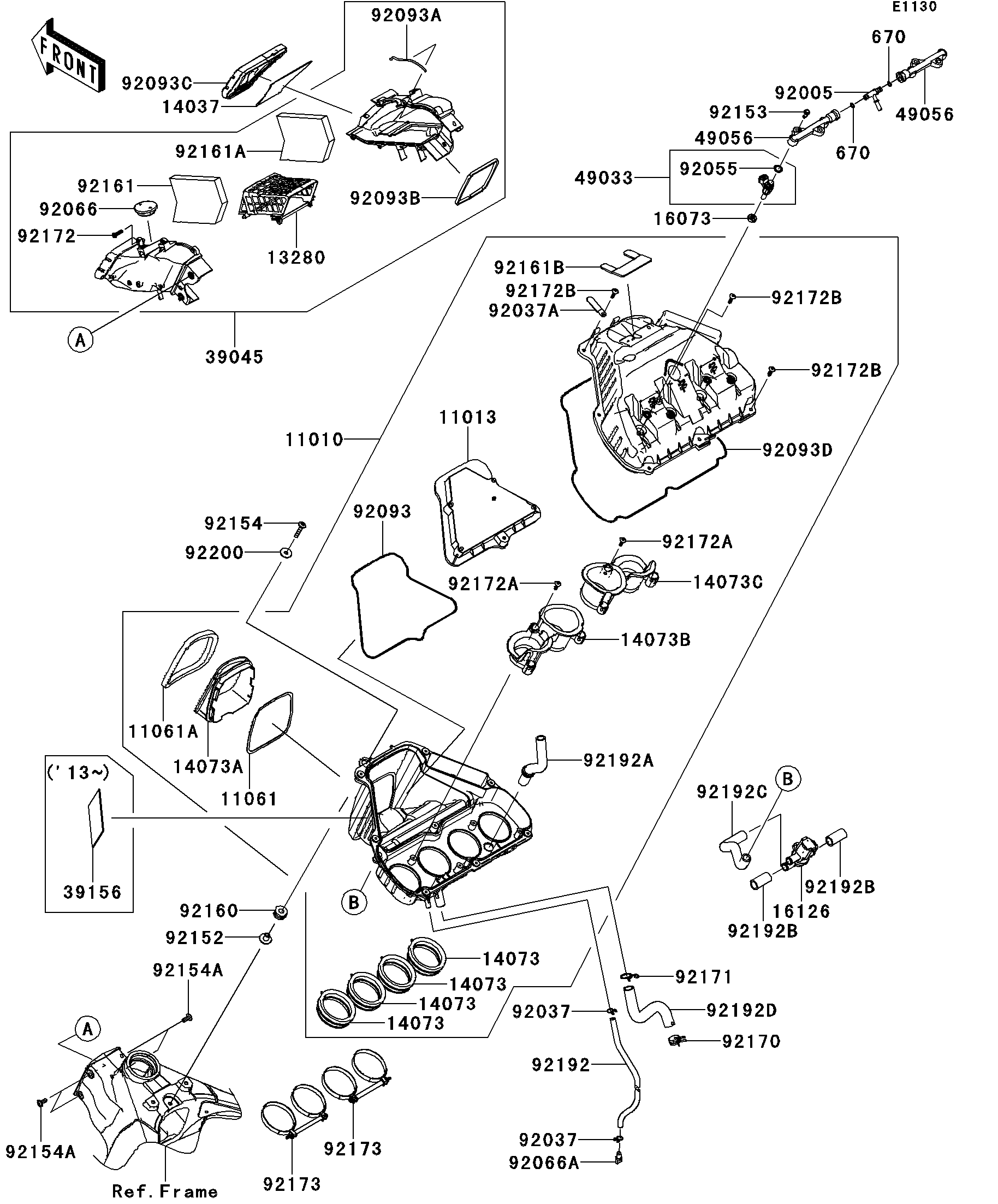 2013 Kawasaki Motorcycles Parts-Finder Diagrams | Brushy Mountain