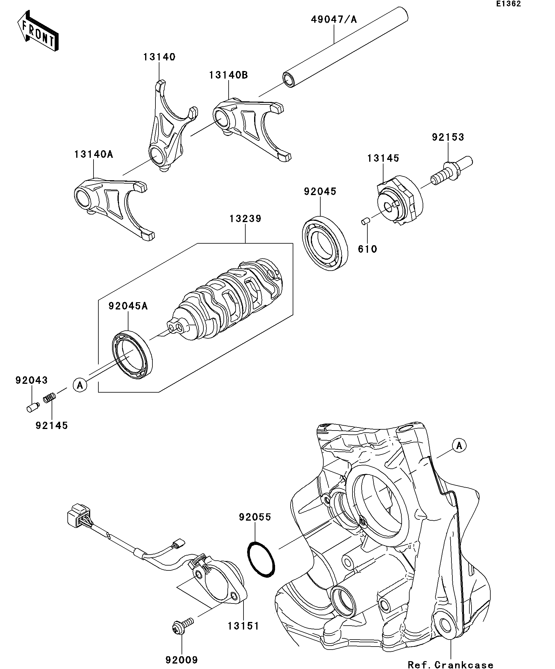 2013 Kawasaki NINJA® ZX™-10R ABS (ZX1000KDF) Gear Change Drum