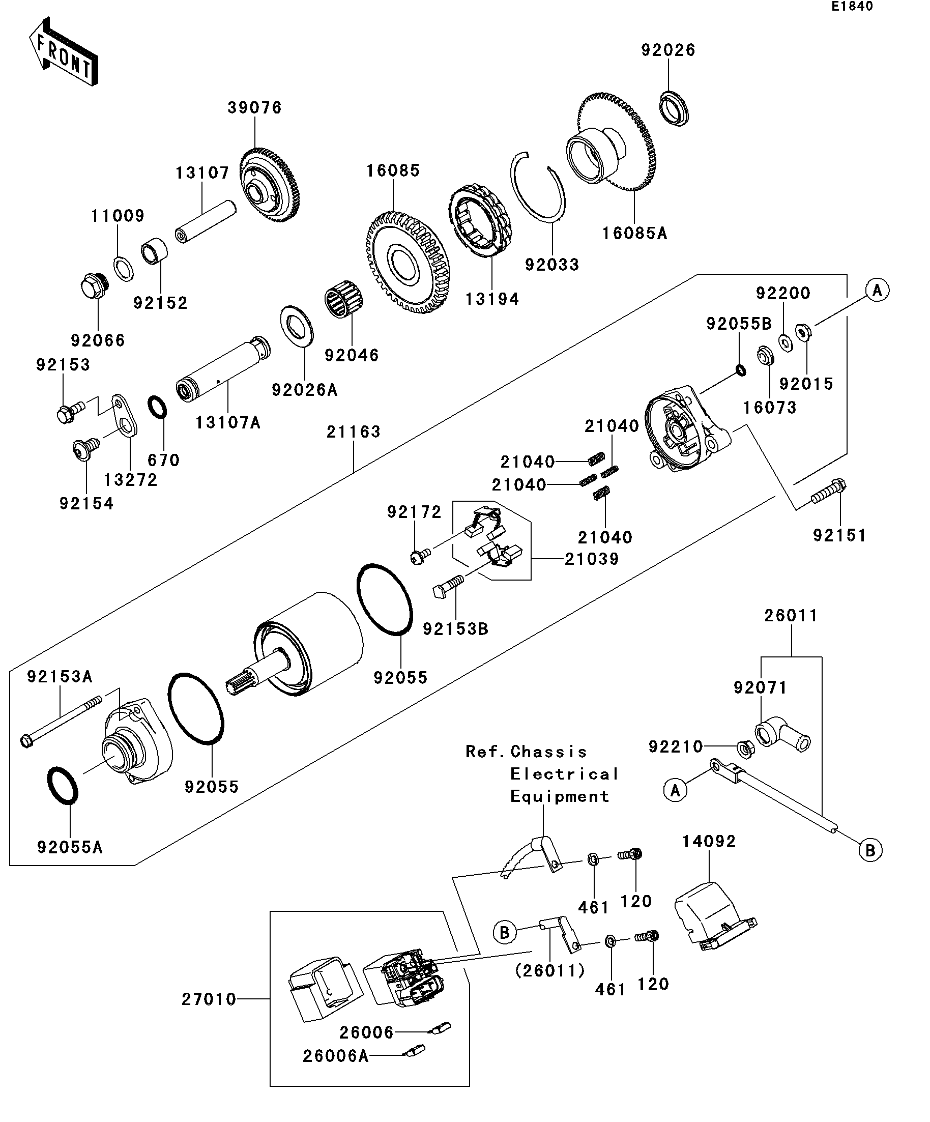 2014 Kawasaki NINJA® ZX™-10R ABS (ZX1000KEF) Starter Motor