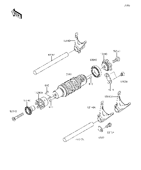 Gear Change Drum/Shift Fork(s)
