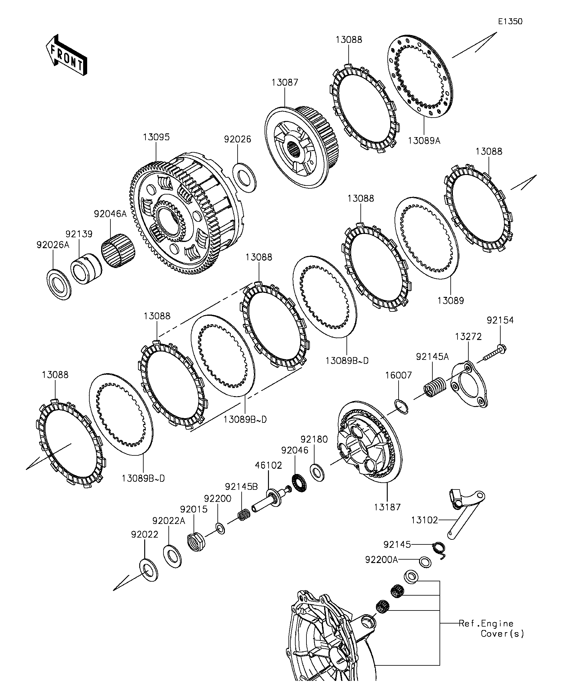 2013 Kawasaki NINJA® ZX™-6R (ZX636EDF) Clutch Motorcycles Parts