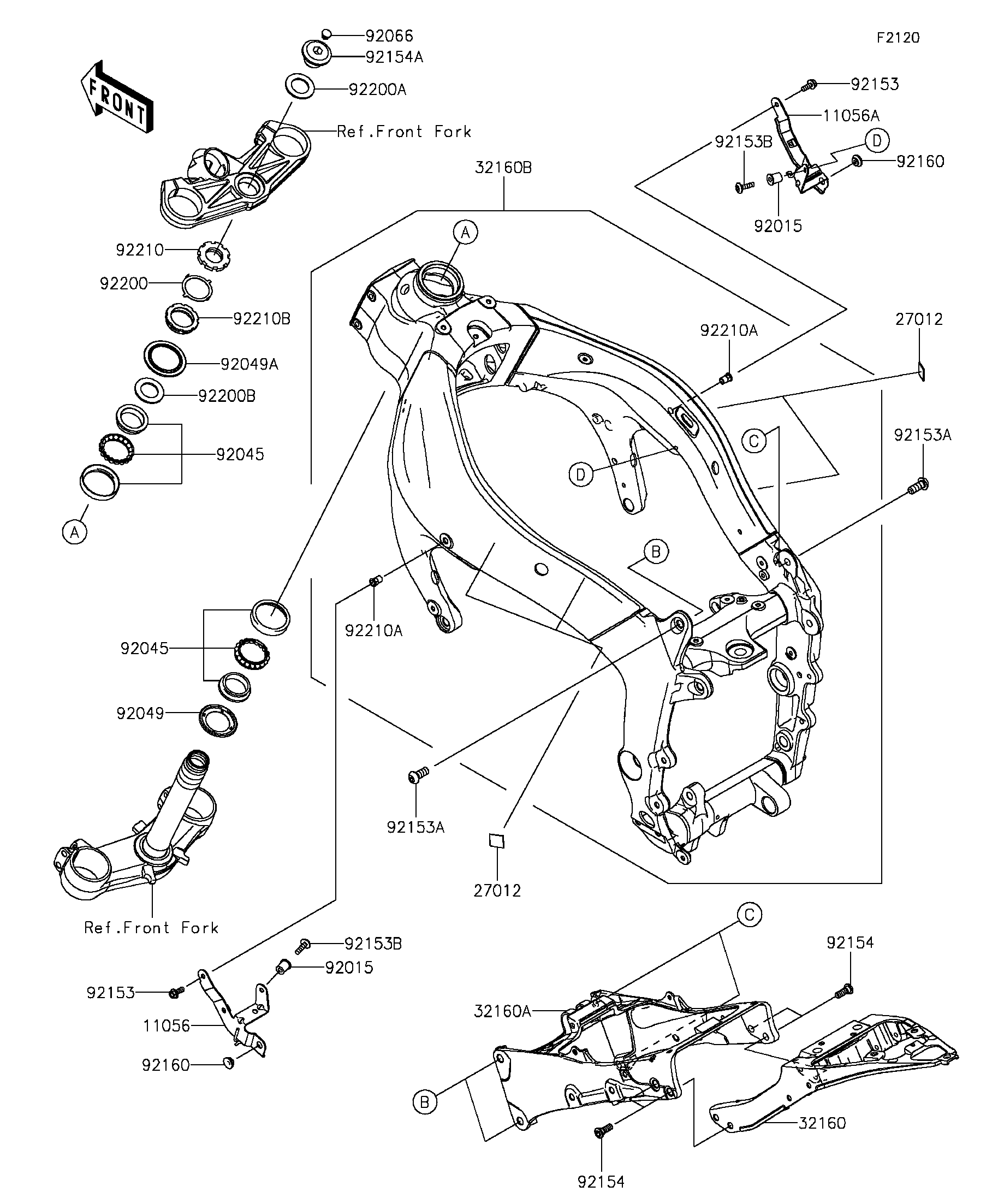 ぬページ 2014 Kawasaki NINJA® ZX™-6R (ZX636EEF) Frame Motorcycles Parts