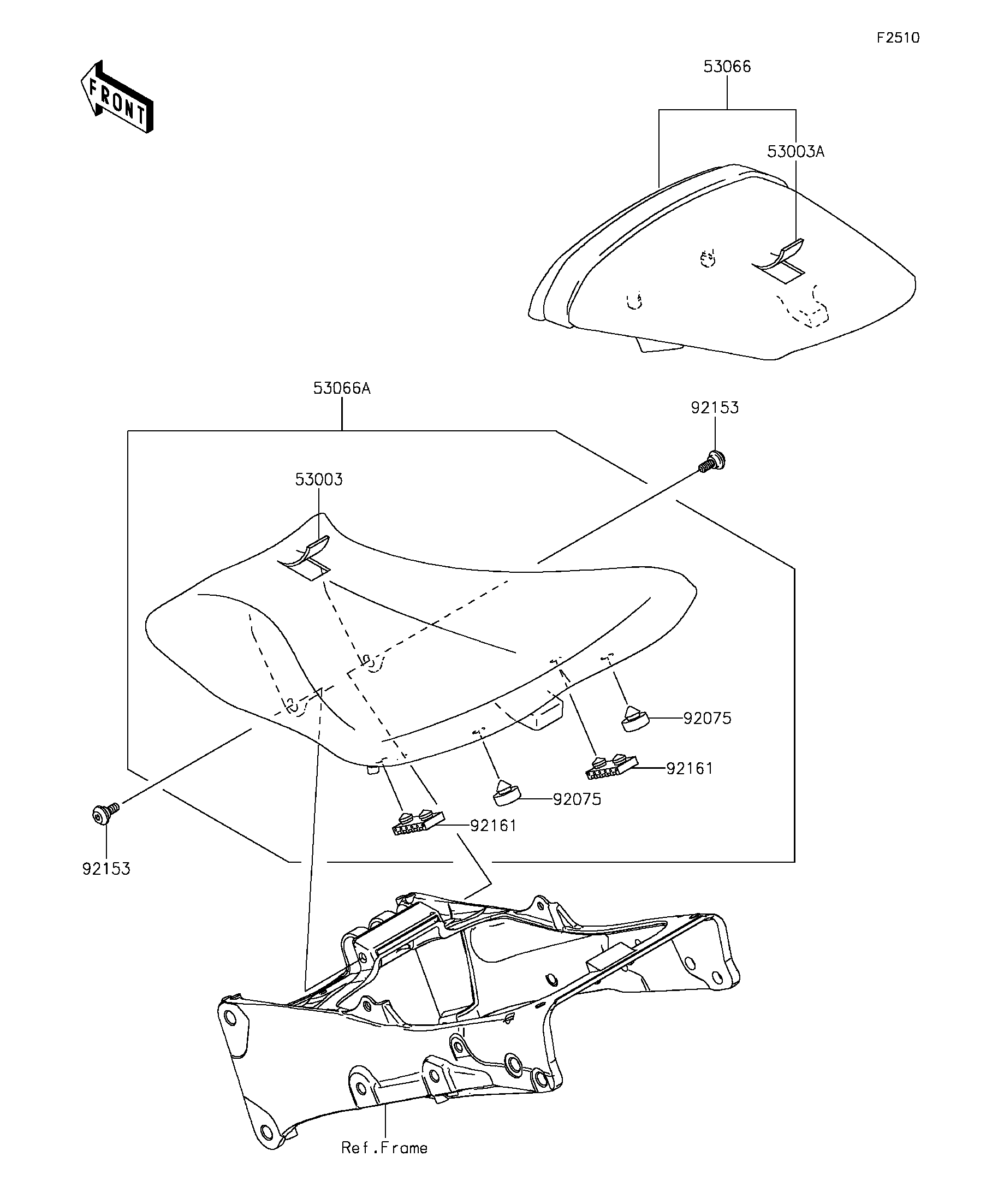 2013 Kawasaki NINJA® ZX™-6R (ZX636EDF) Seat Motorcycles Parts