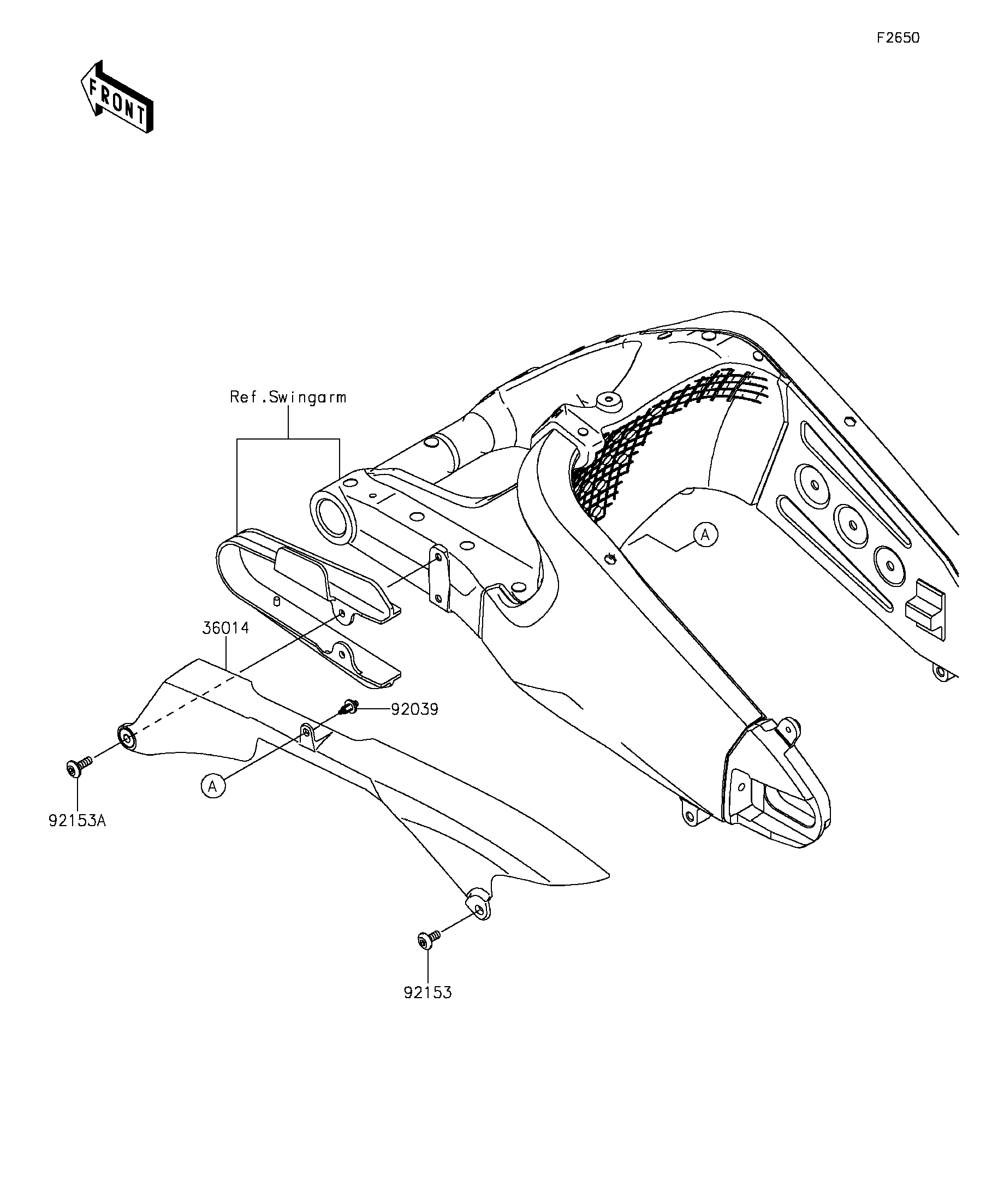 2015 Kawasaki Ninja® ZX™-6R ABS (ZX636FFF) Chain Cover Motorcycles