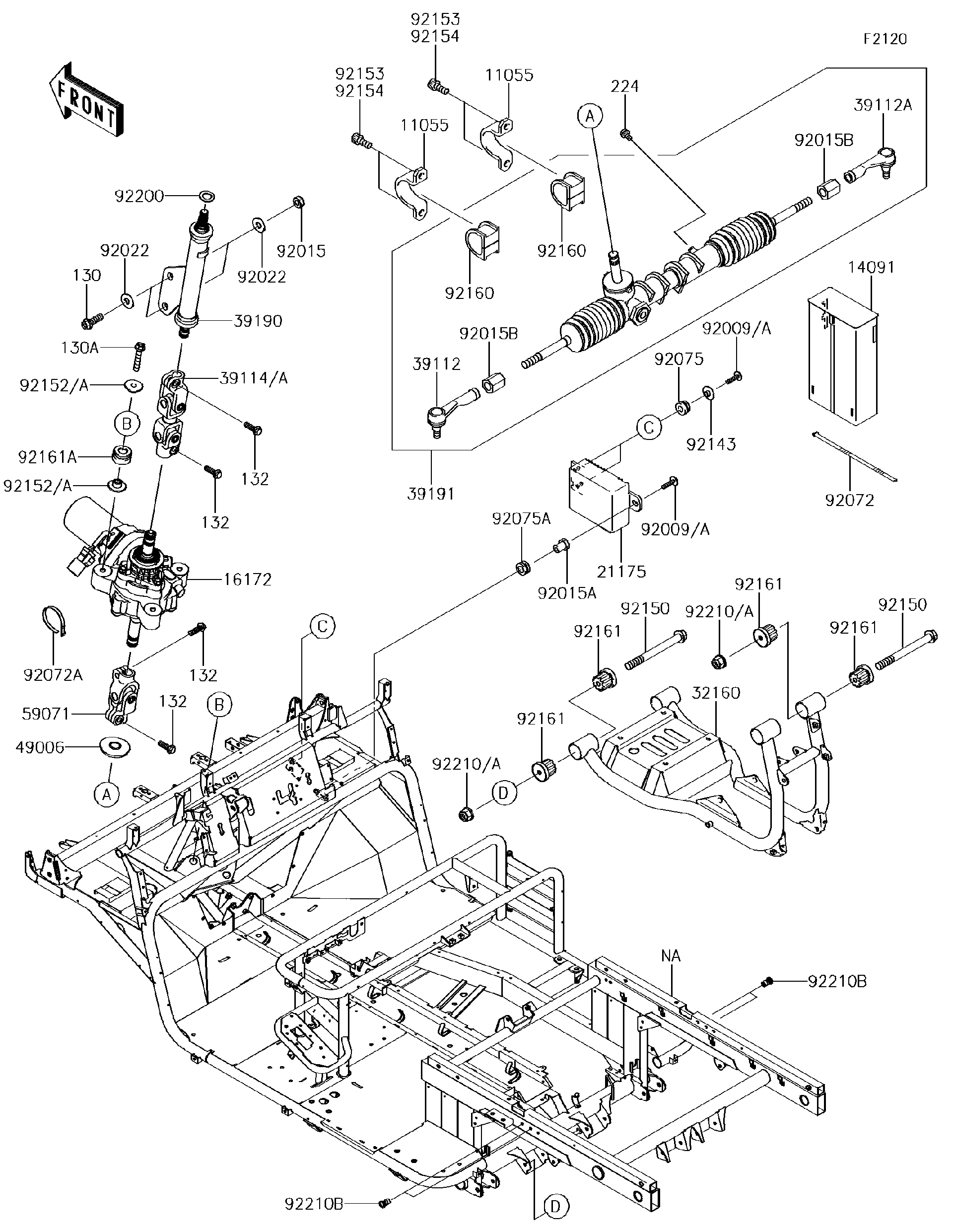 wa_17gページ Kawasaki Motorcycle 1994 OEM Parts Diagram for Carburetor