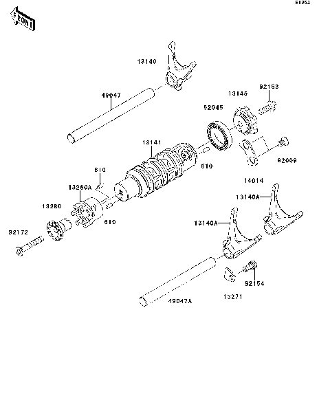 Gear Change Drum/Shift Fork(s)