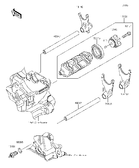 Gear Change Drum/Shift Fork(s)
