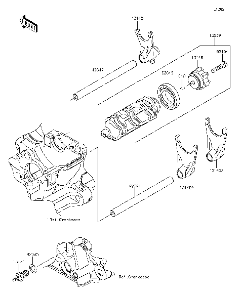 Gear Change Drum/Shift Fork(s)
