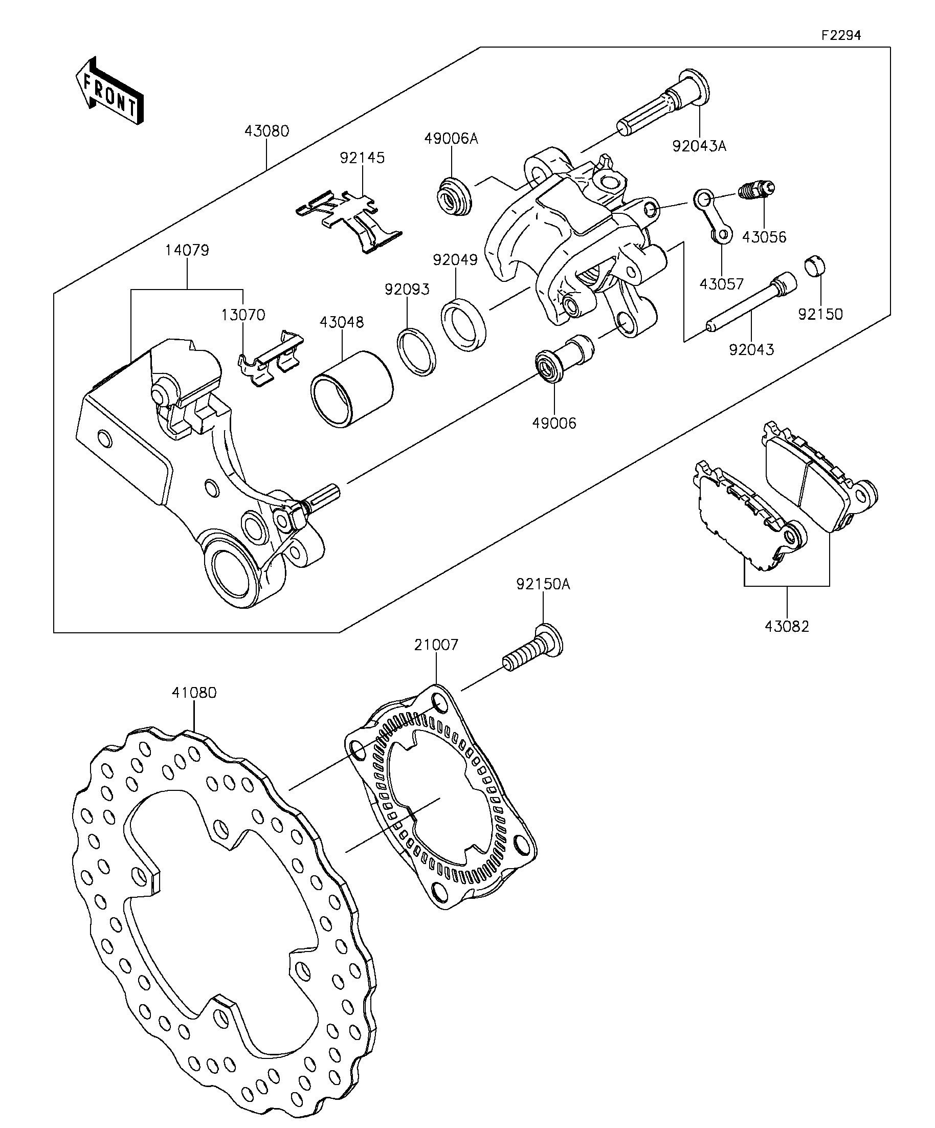 2015 Kawasaki Ninja® ZX™-10R (ZX1000JFF) Rear Brake