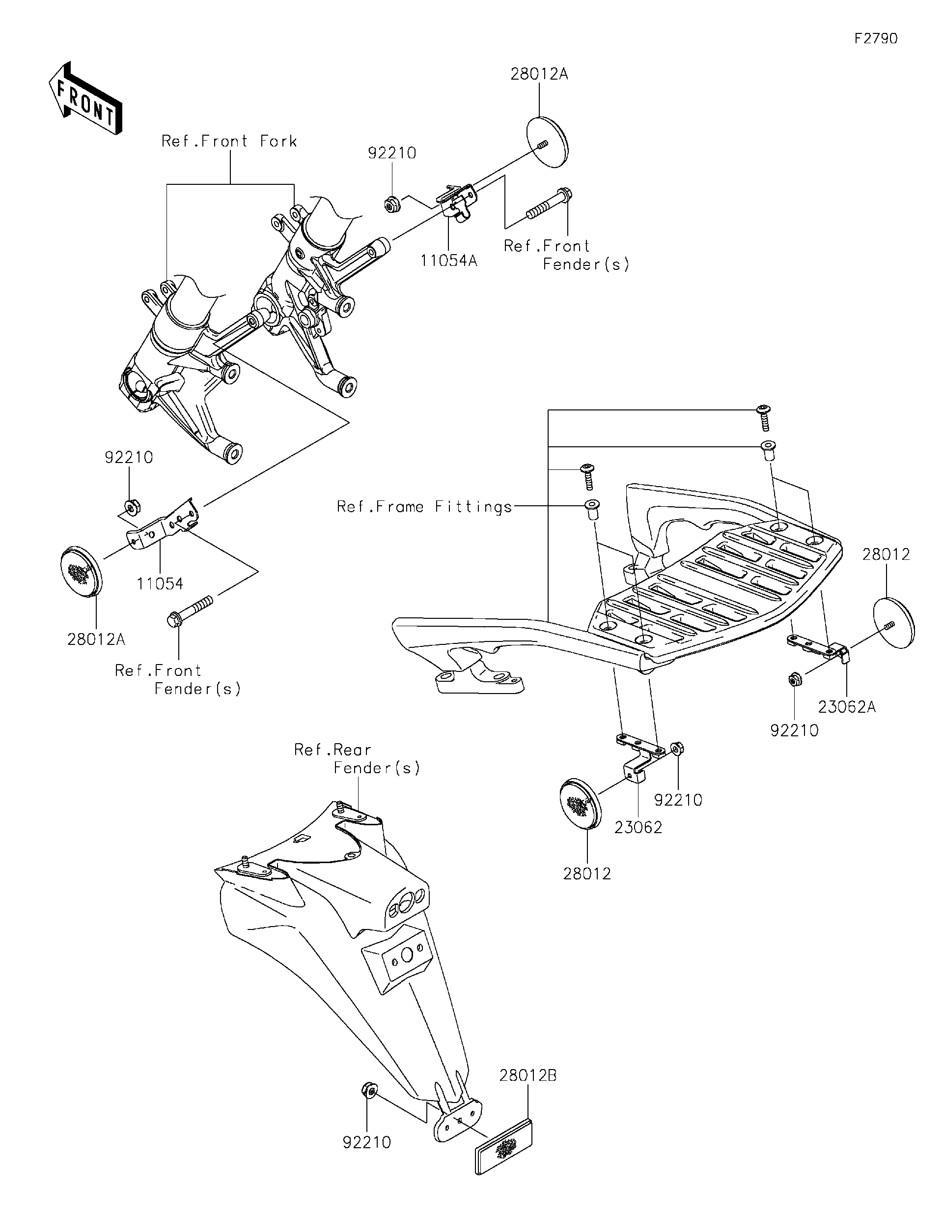 azページ Kawasaki Motorcycle 2018 OEM Parts Diagram for FUEL TANK