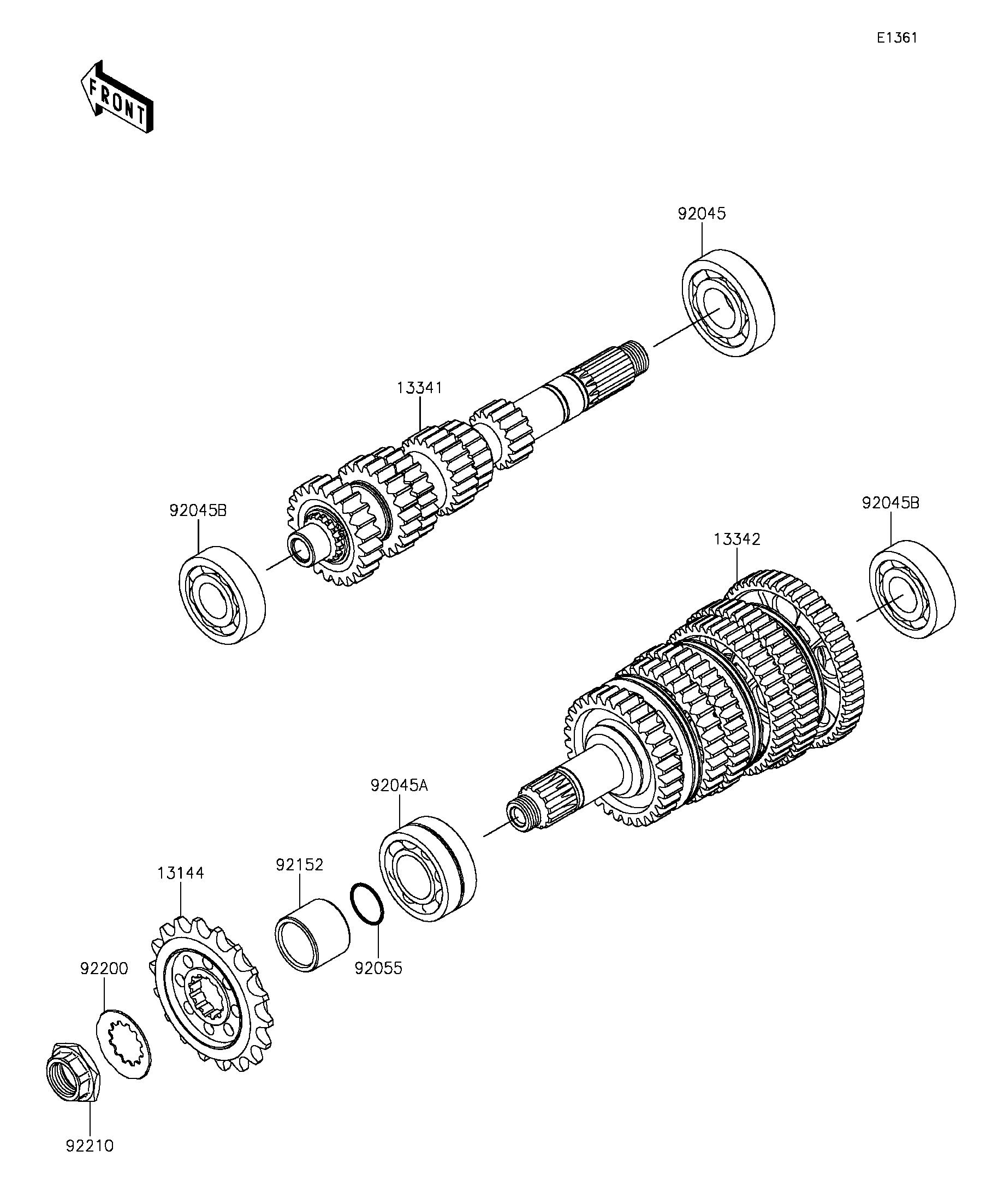 2015 Kawasaki Ninja H2 (ZX1000NFF) Transmission Motorcycles Parts