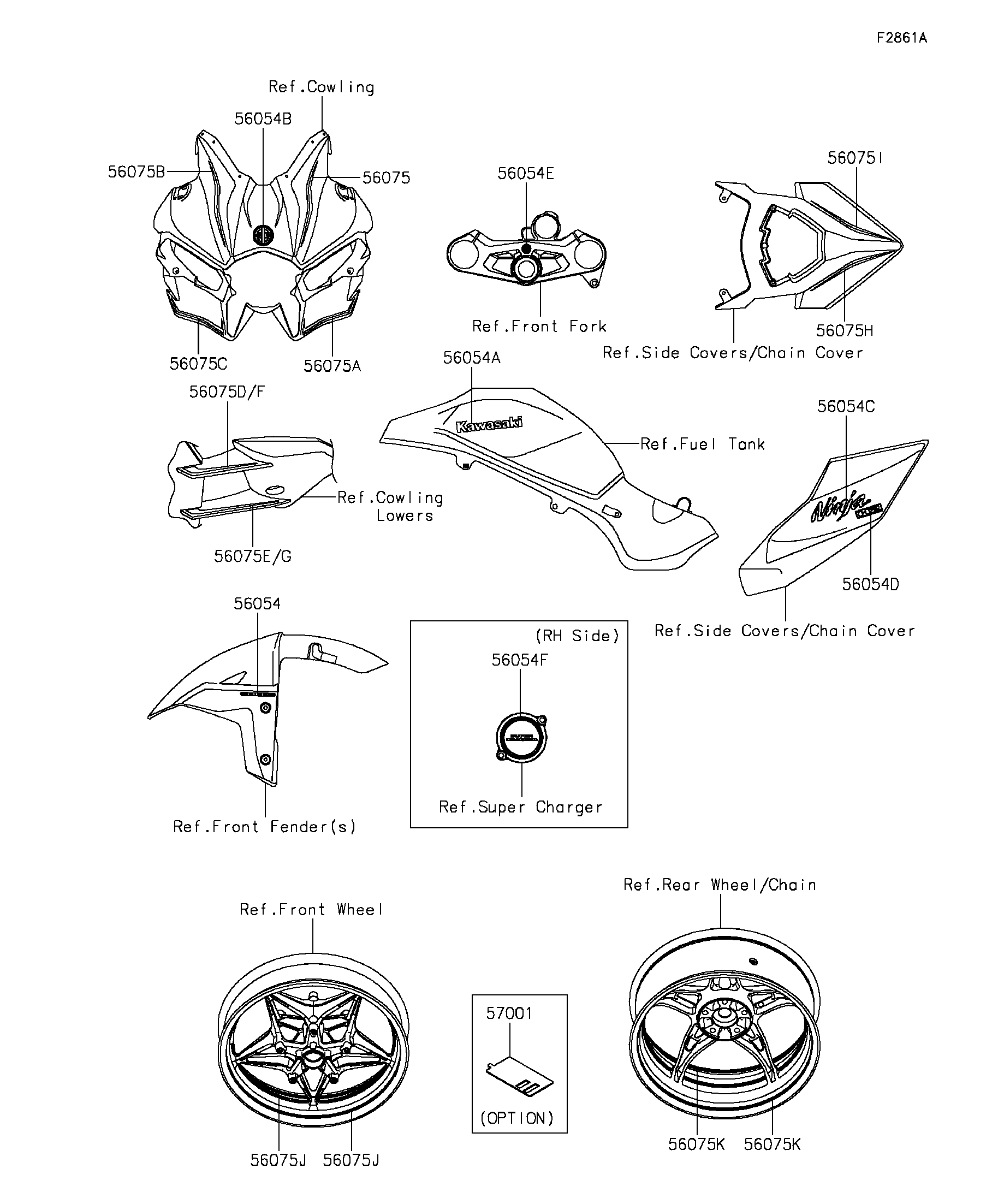 悠ページ 2015 Kawasaki Ninja H2 (ZX1000NFF) Decals(NGF) Motorcycles Parts