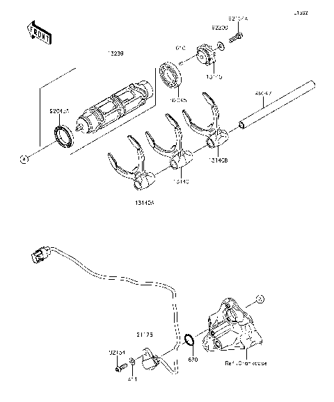 Gear Change Drum/Shift Fork(s)