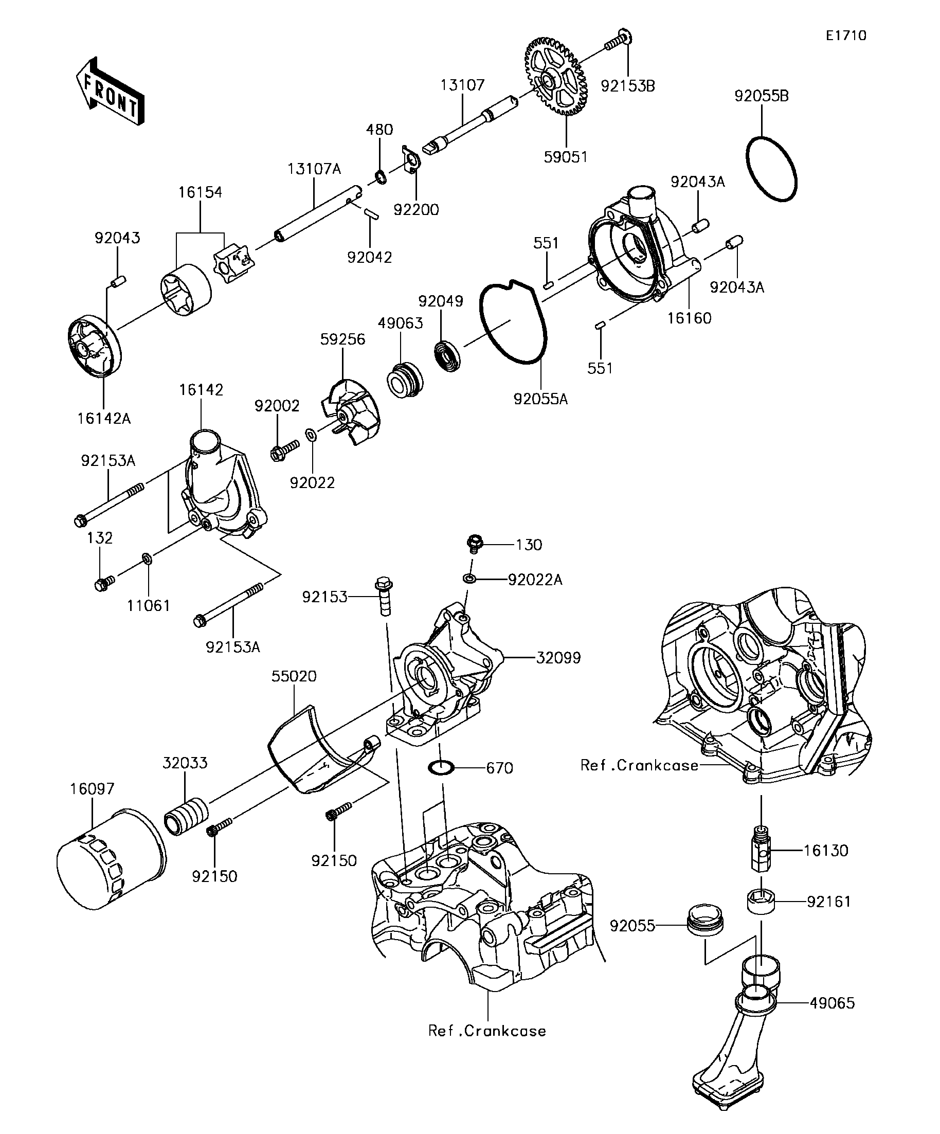 2016 Kawasaki Ninja ZX-6R (ZX636EGF) Oil Pump/Oil Filter