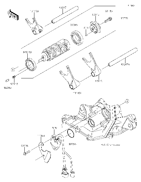 Gear Change Drum/Shift Fork(s)