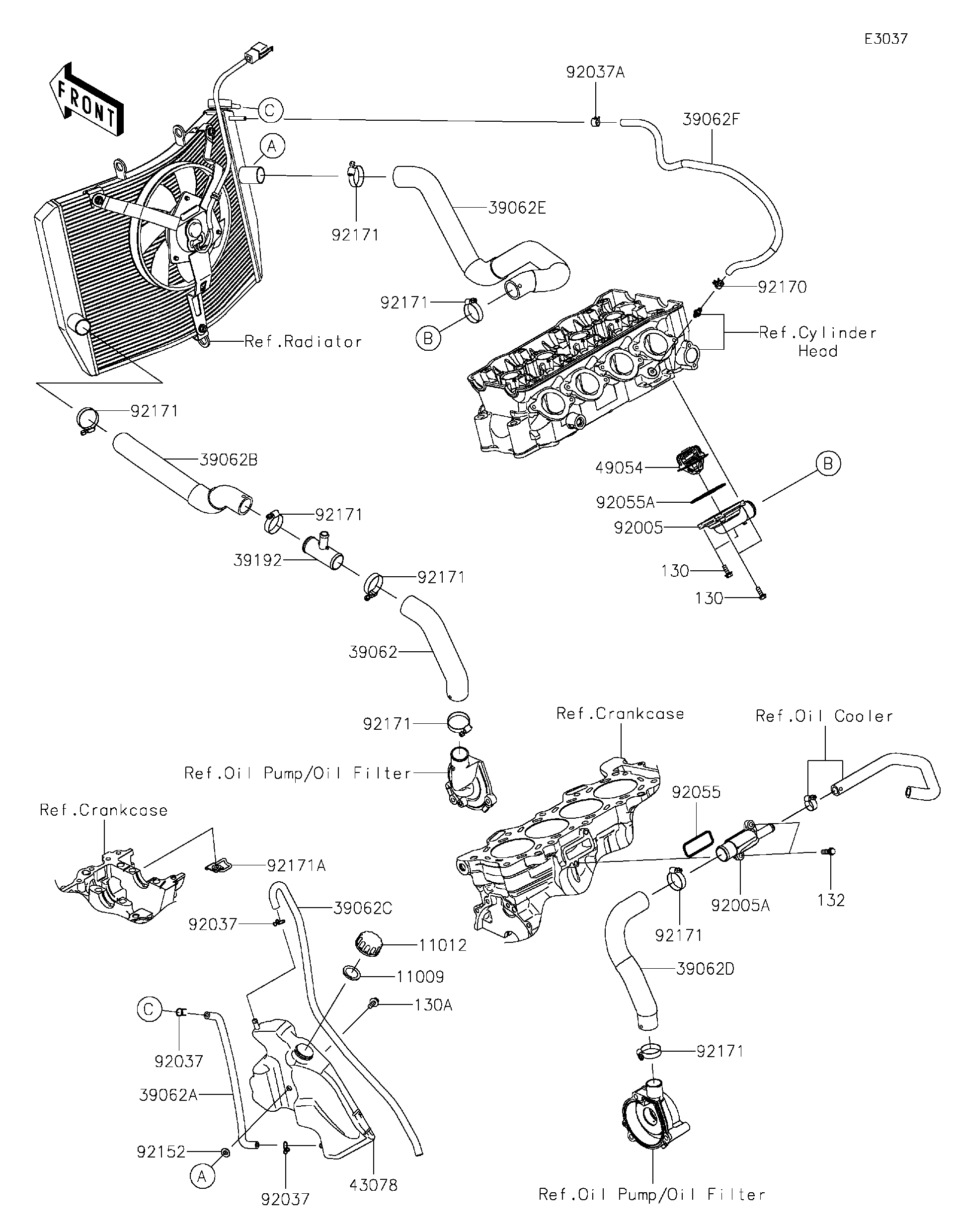 2017 Kawasaki NINJA® ZX™-6R ABS (ZX636FHF) Water Pipe Motorcycles
