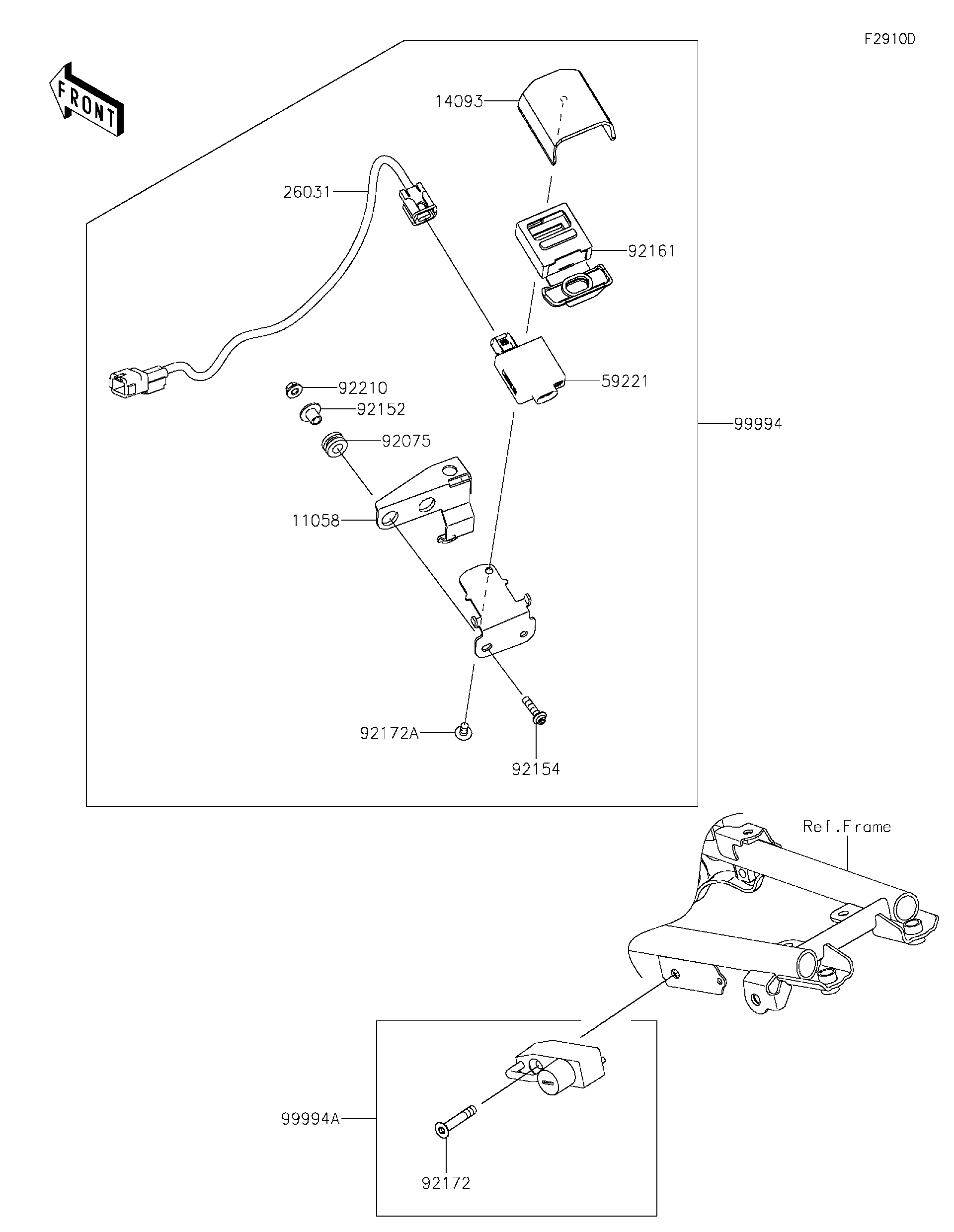 K様　S Kawasaki Motorcycle 2017 OEM Parts Diagram for Side Covers