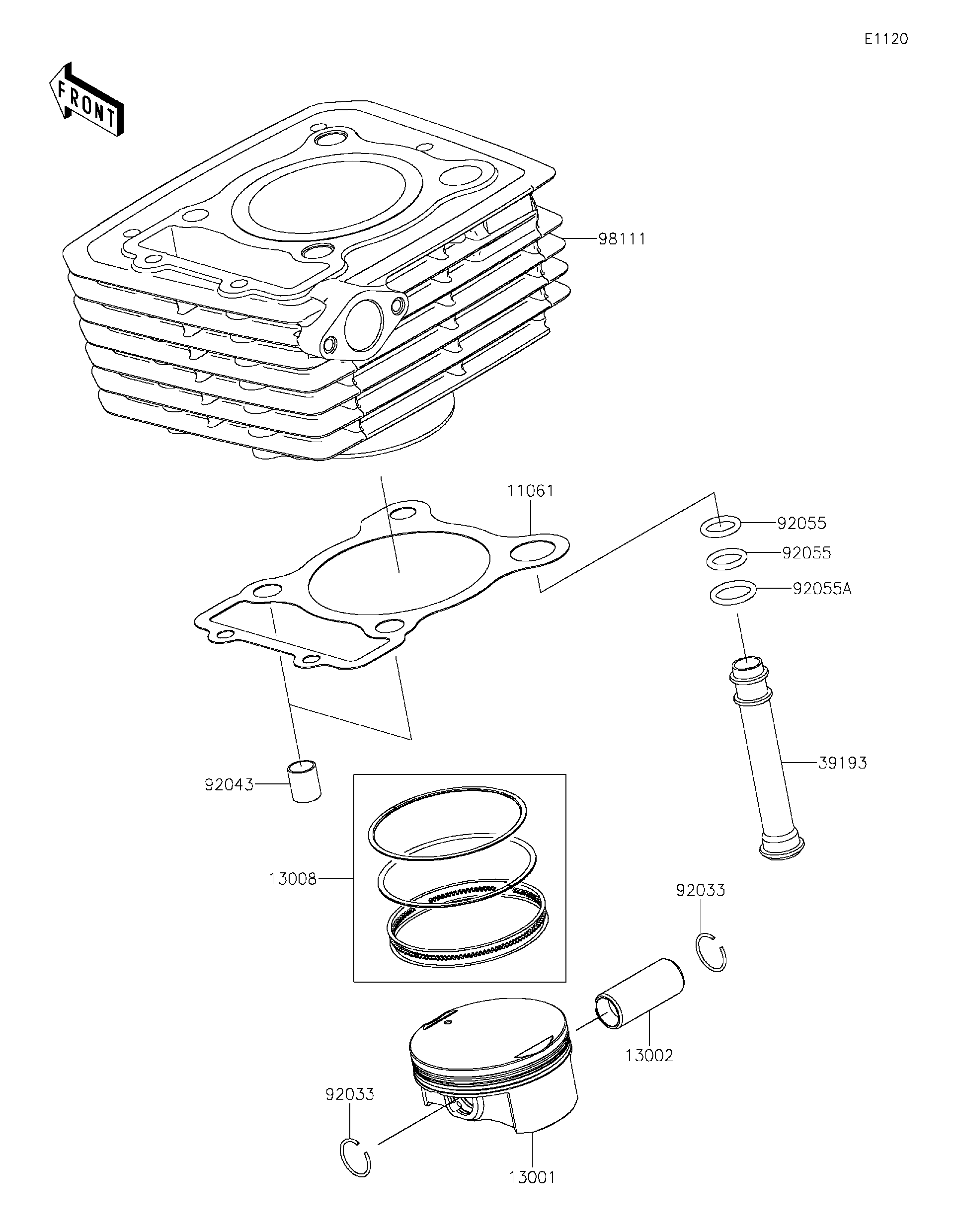 2025 Kawasaki KLX®230 S (KLX232DSFNL) Cylinder/Piston(s