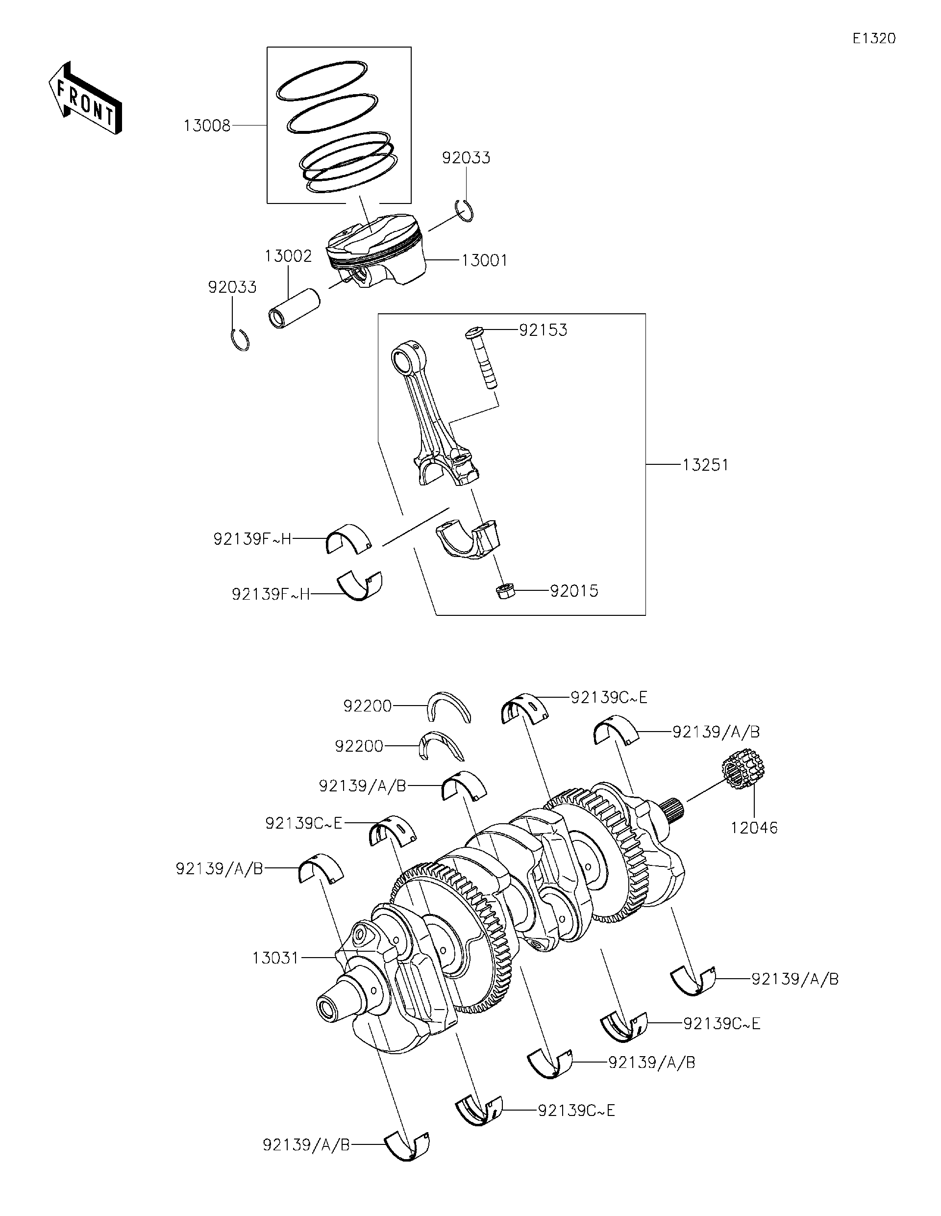 2025 Kawasaki NINJA® ZX™-10R ABS (ZX1002LSFAL) Crankshaft/Piston(s