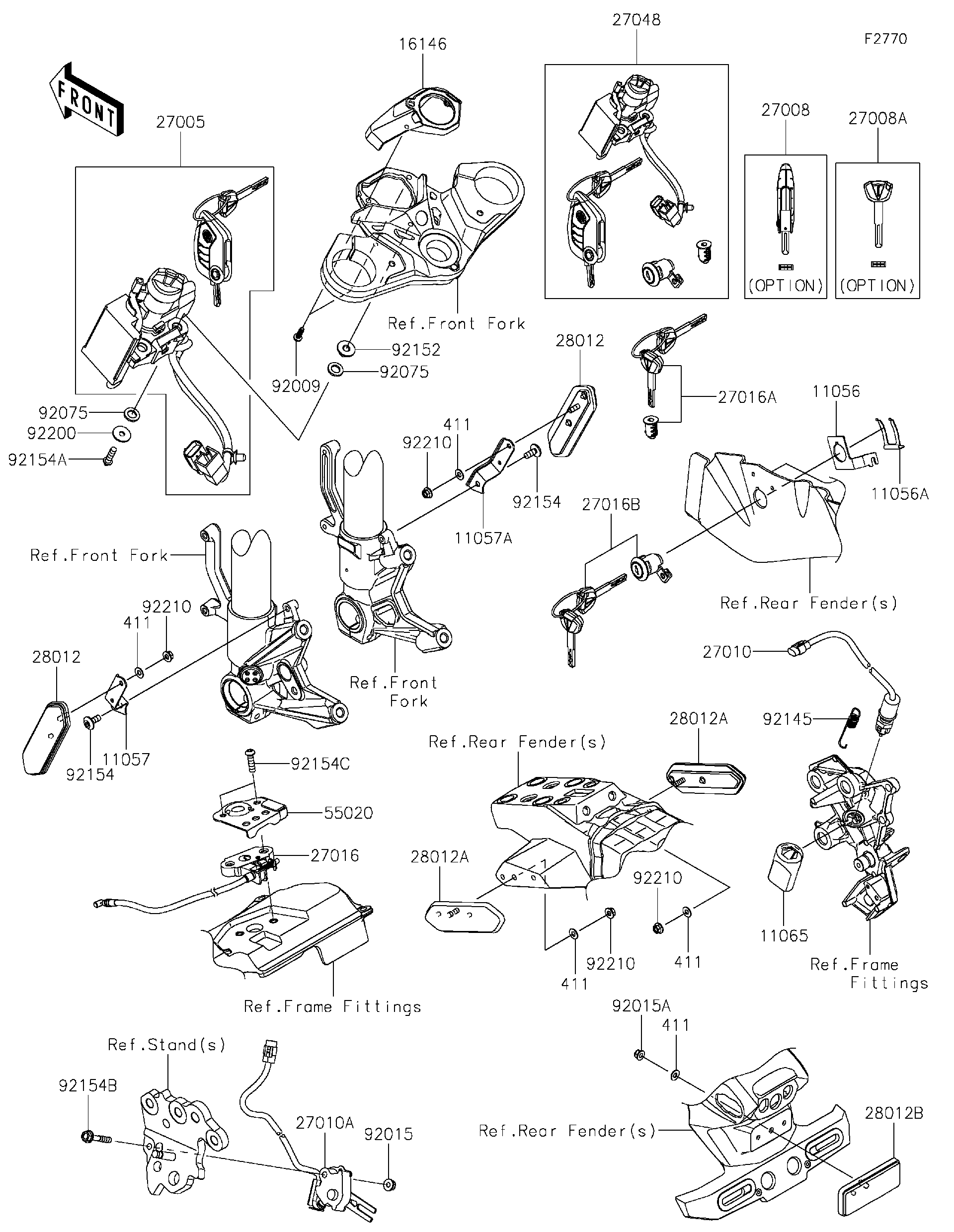 nnnshopページ Kawasaki Motorcycle 2023 OEM Parts Diagram for Frame