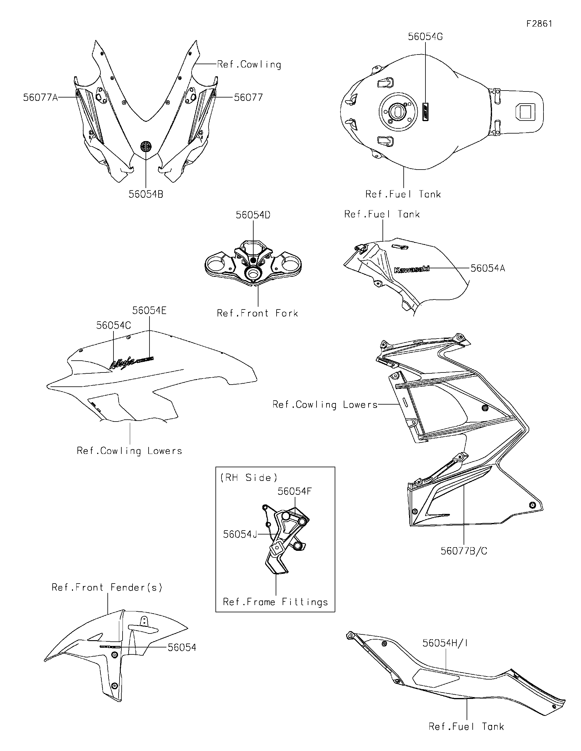 2025 Kawasaki NINJA H2® SX SE ABS (ZX1002RSFNL) Decals Motorcycles