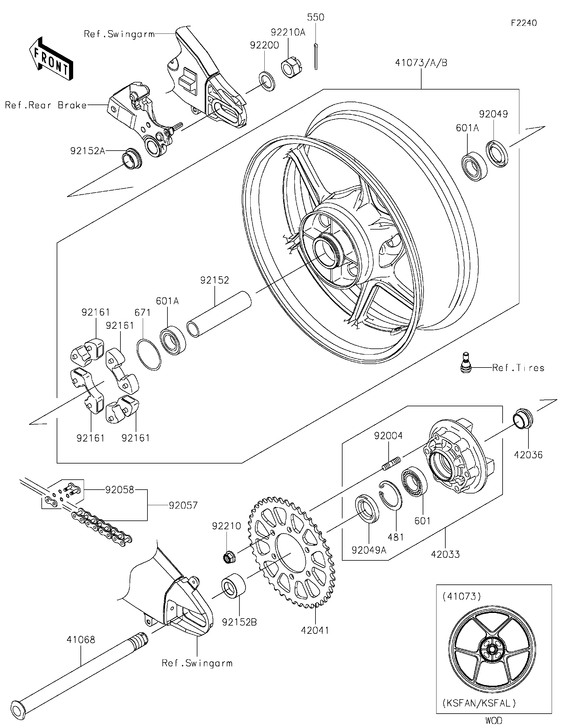 2026 Kawasaki Ninja ZX-6R (ZX636KTFAN) Rear Wheel/Chain