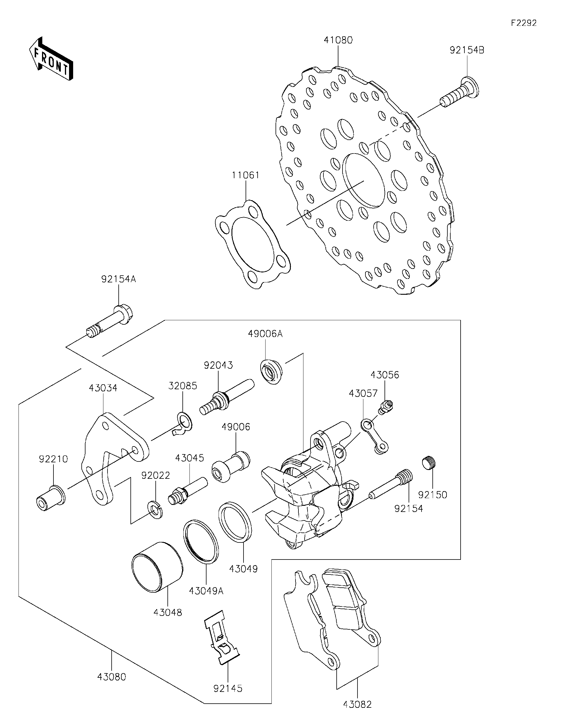 オーダー番号20251006 2025 Kawasaki Z125 PRO (BR125JSFAN) Front Brake Motorcycles