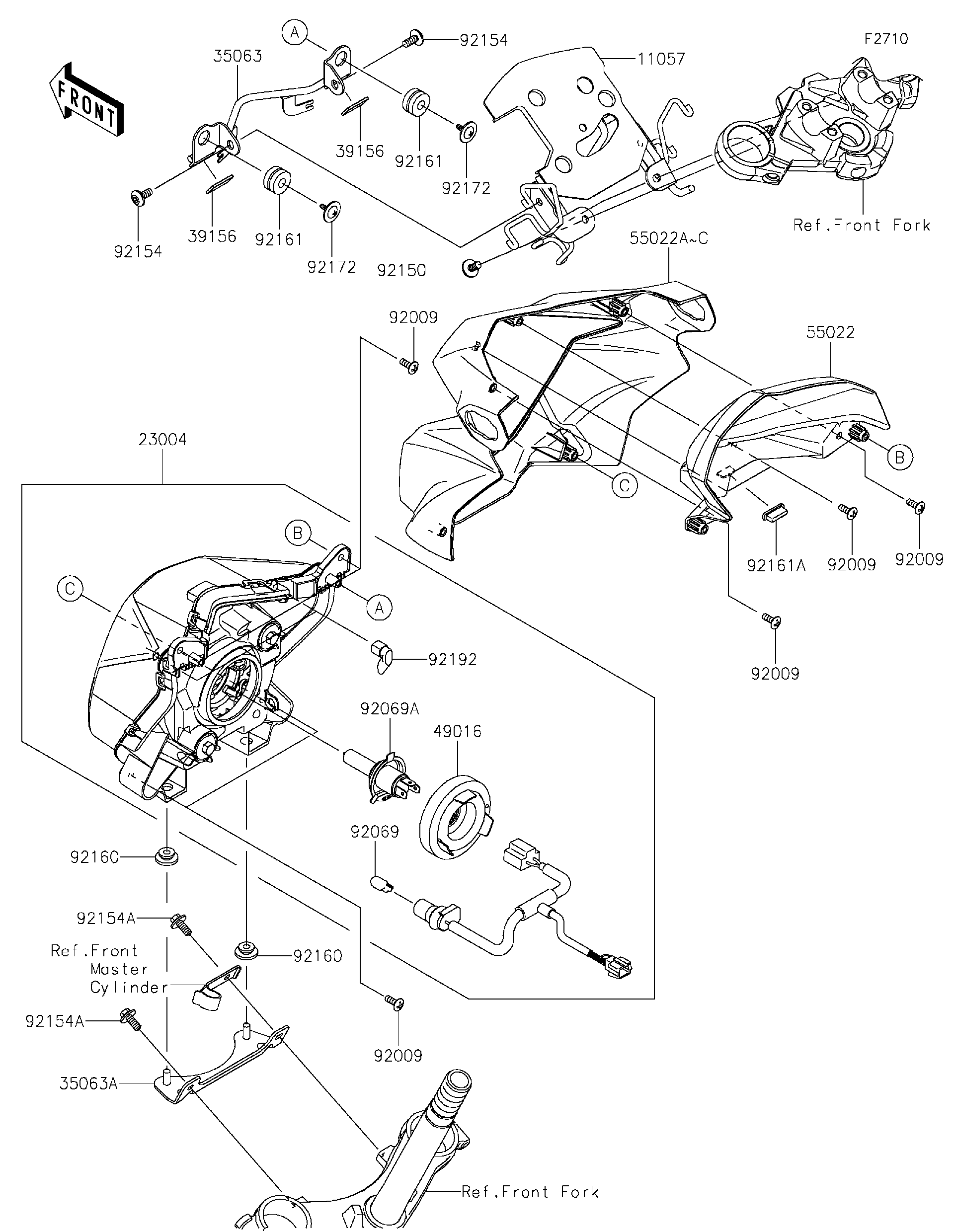 2025 Kawasaki Z125 PRO (BR125JSFNN) Headlight(s) Motorcycles Parts