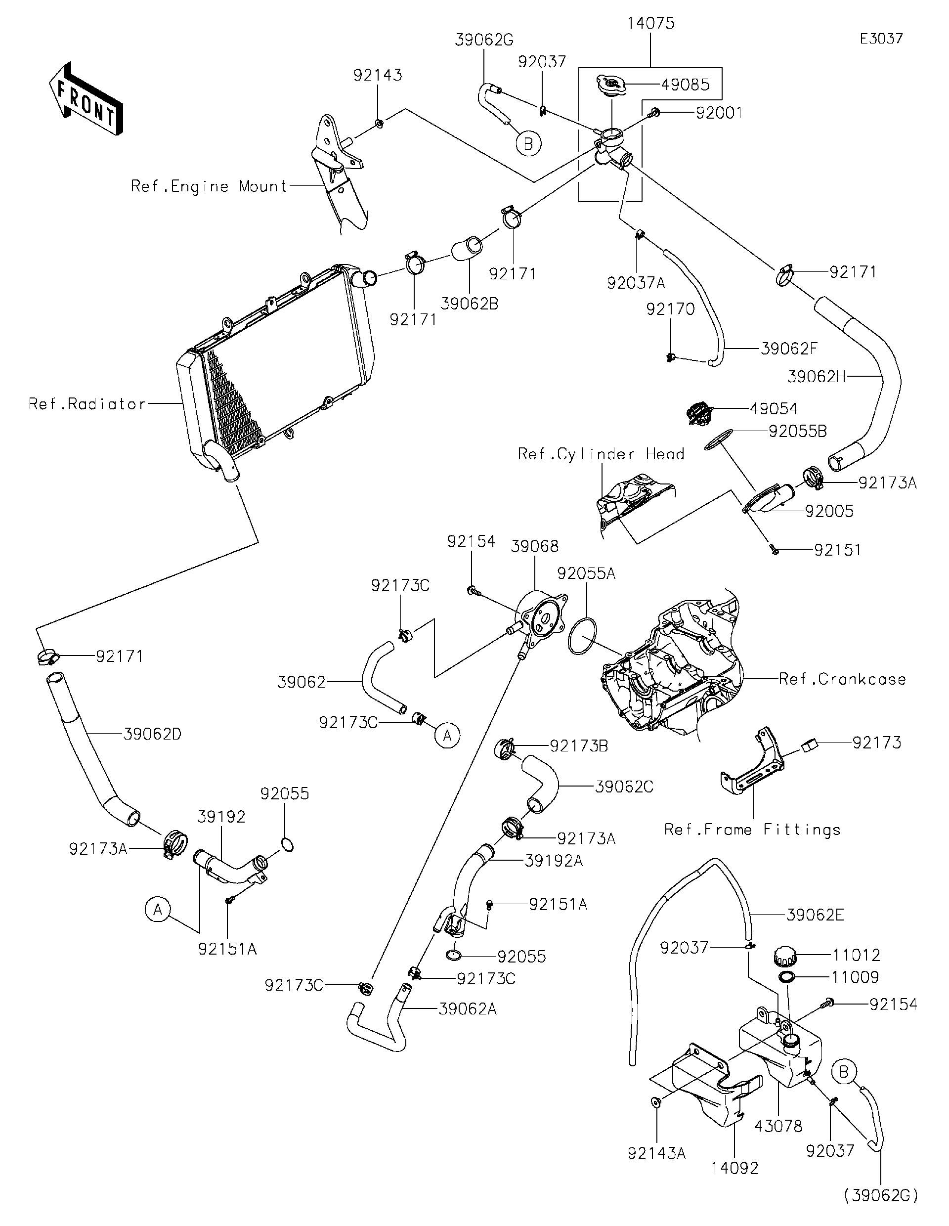 2025 Kawasaki Ninja 1100SX (ZX1100HSFNN) Water Pipe