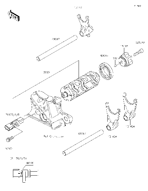 Gear Change Drum/Shift Fork(s)