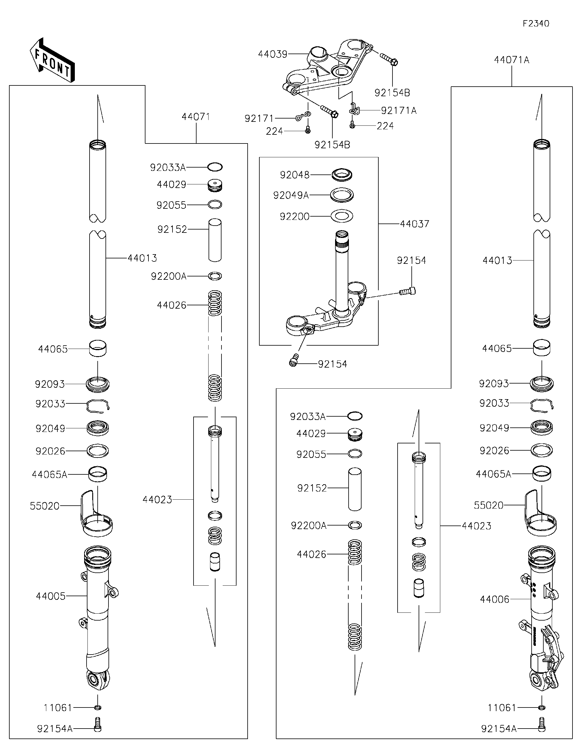 2026 Kawasaki Ninja 300 ABS (EX300GTFNN) Front Fork Motorcycles